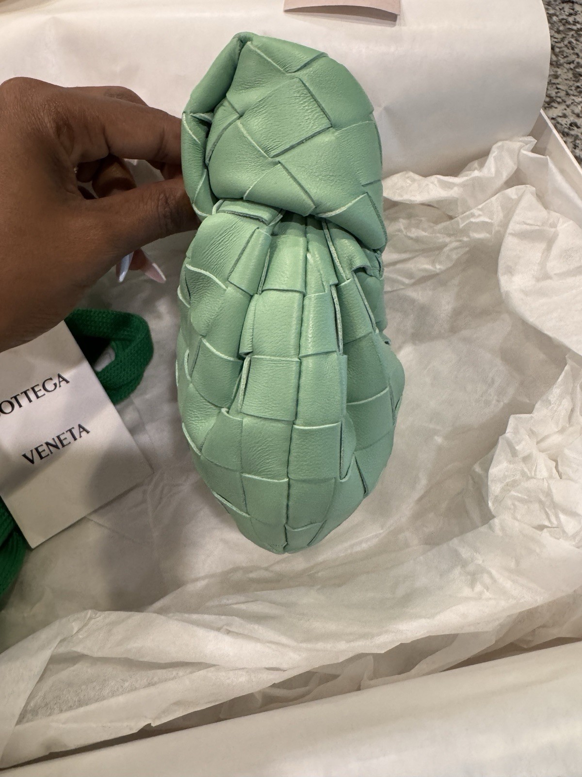 Bottega Veneta Candy Jodie Intrecciato Green Shoulder Bag Zip Gold +Dust
