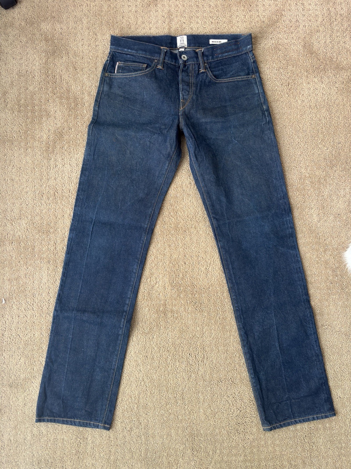 KATO HIROSHI Hammer Straight Raw Selvedge Dark Blue Jeans size 30