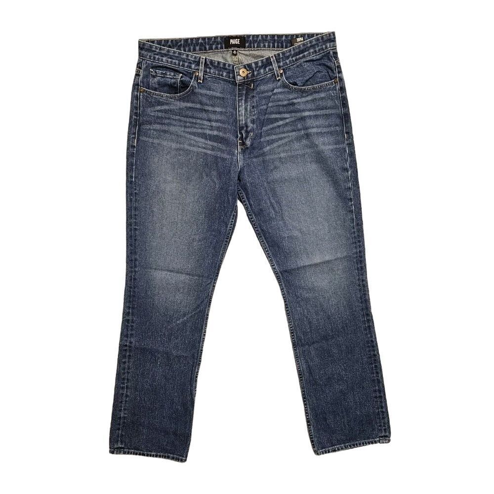 Paige Doheny Straight Jeans Made in USA Medium Blue Denim 39×33* (*Tag 38)