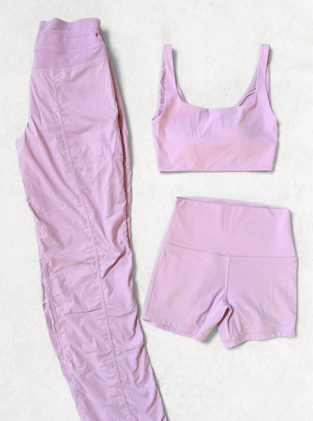Lululemon Vitapink Dance Studio Pant Align Shorts Bend This Scoop Square Bra Set