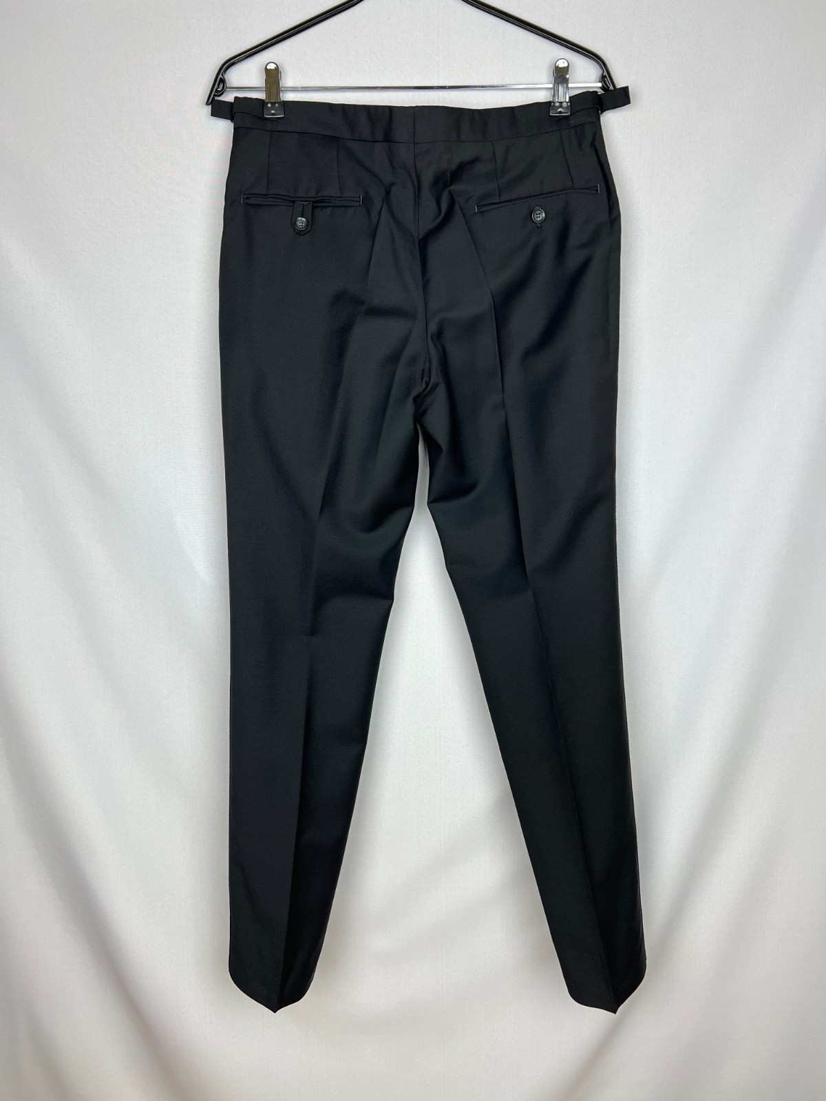 HACKETT Mayfair Gorgeous Solid Black WoolMohair Peak-Lapel Tuxedo Suit 36US46IT
