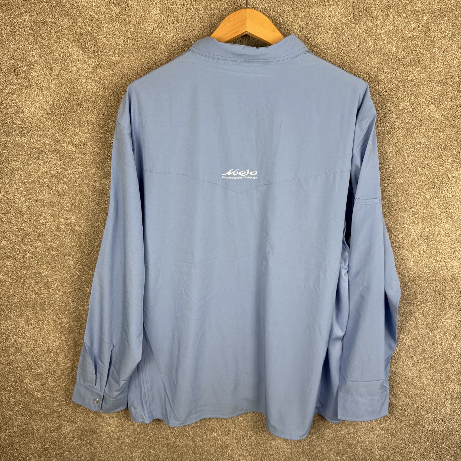 Mojo Sportswear Vented Snap Button Long Sleeve Shirt Men’s 3XL UPF 30 NEW