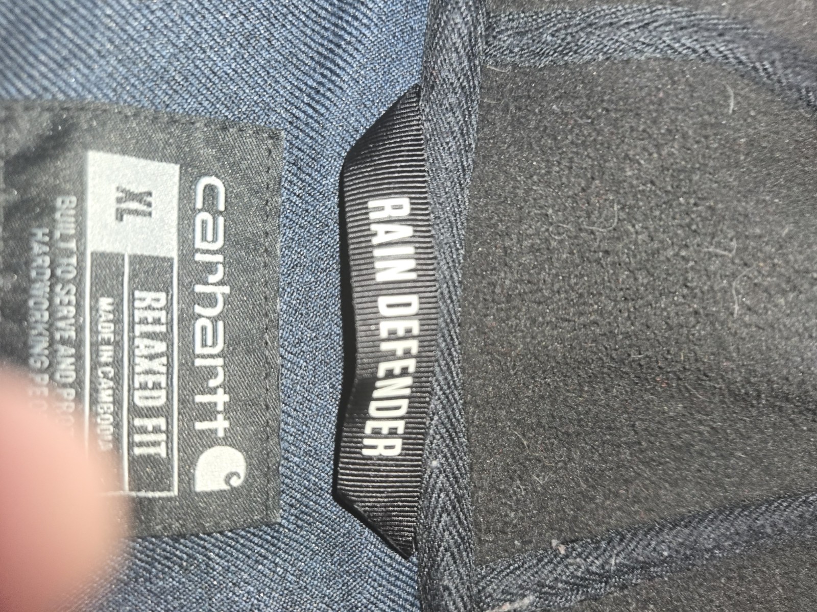 Carhartt Navy Button-Front Jacket Mens L Relaxed Fit Pockets Workwear