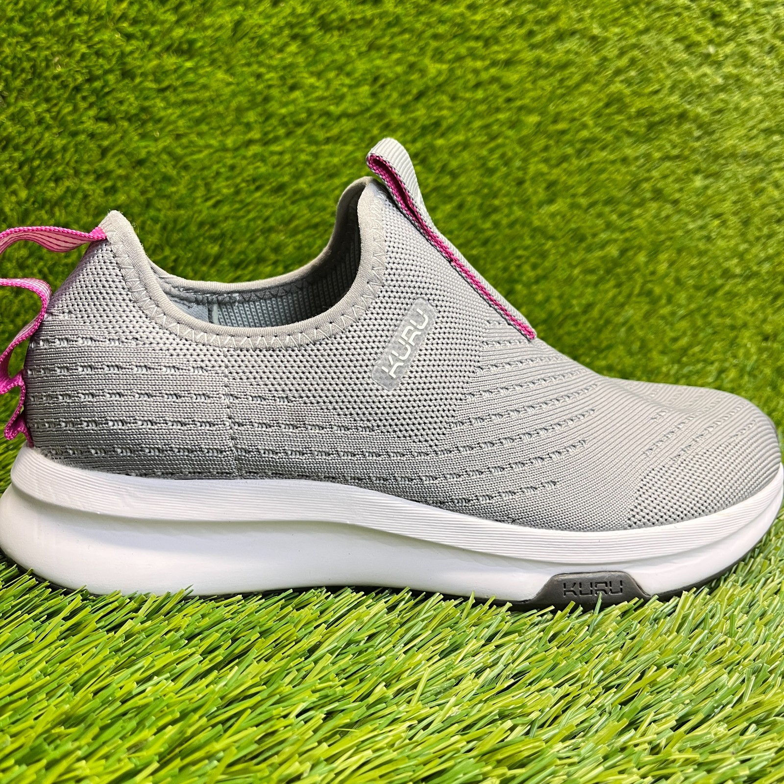 Kuru Atom Womens Size 7.5 Gray Purple Athletic Walking Slip On Shoes Sneakers