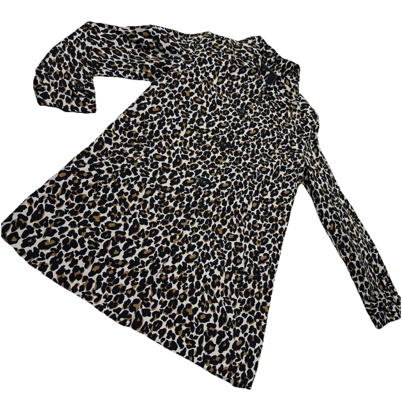 Animal Print Coat XXI Forever 21 Label Small Leopard Print A Line Fashion EUC