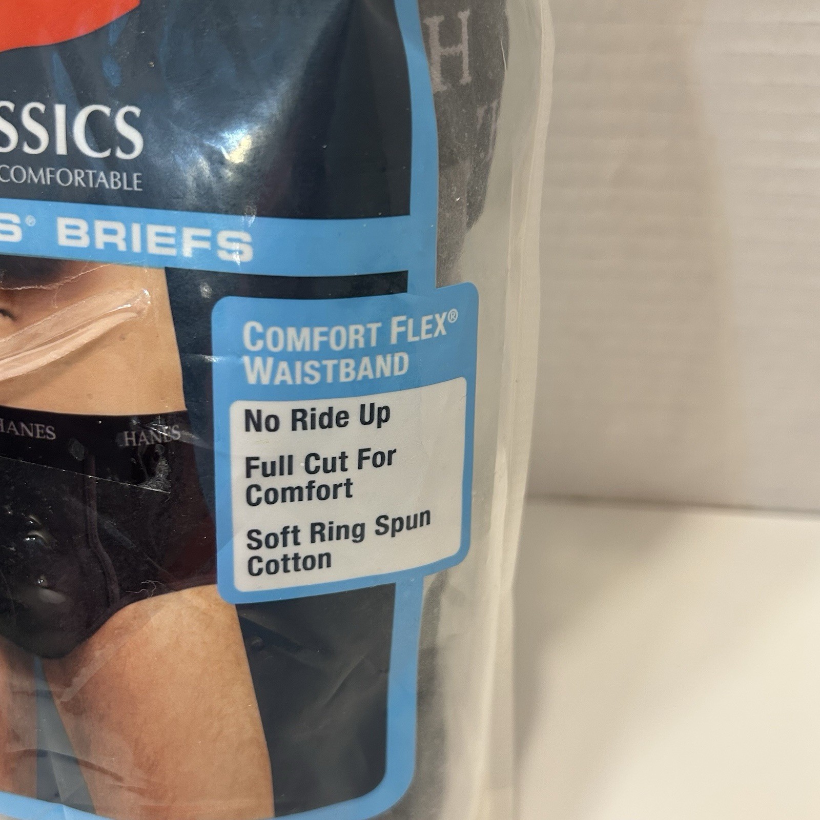 Hanes Classics Tagless Briefs Men M (32-34) Black Gray 100% Cotton 7 Pairs 2012