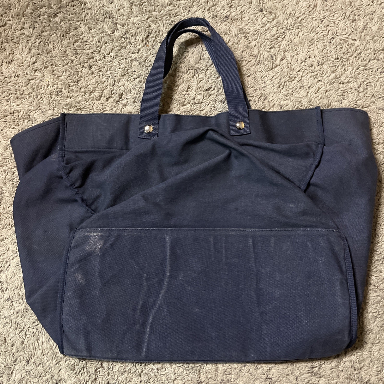 Mossimo Canvas Tote Bag 15″ x 16″x8″ Hawaii Large Blue Floral Pattern Supply Co