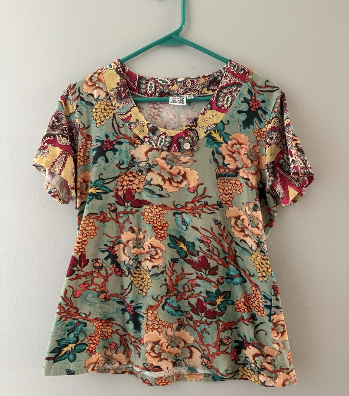 Parsley & Sage Floral Shirt Size M Multicolor Lightweight Fall
