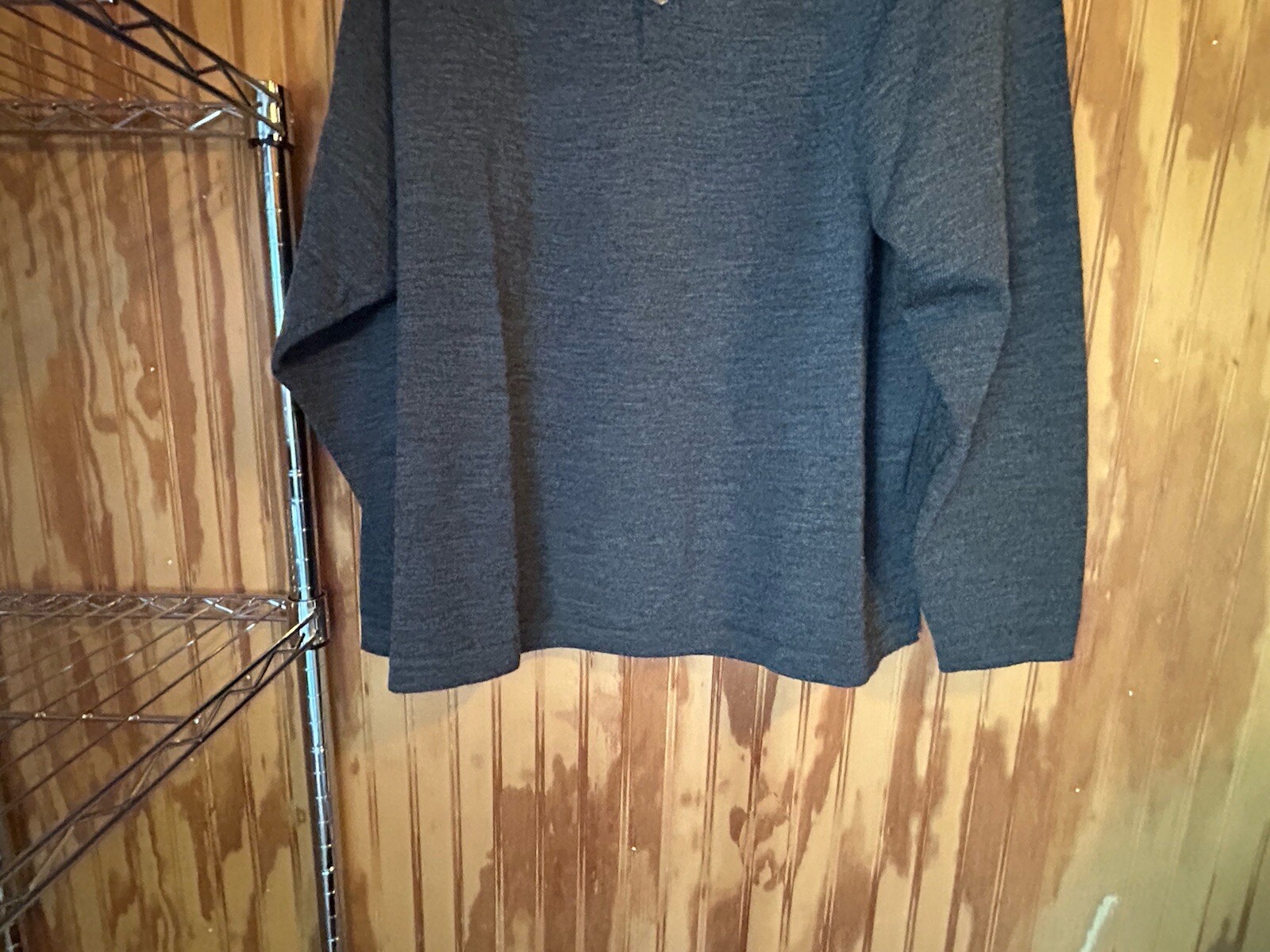 Vintage GAP XL Sweater Men’s 100% Merino Wool Gray Long Sleeve Soft Collar 90s
