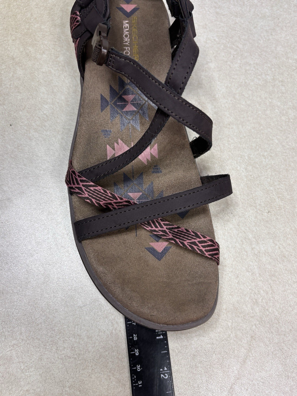 Skechers Reggae Slim – Vacay Sandals Thin Strappy Buckle Slides Women’s Sz 9.5