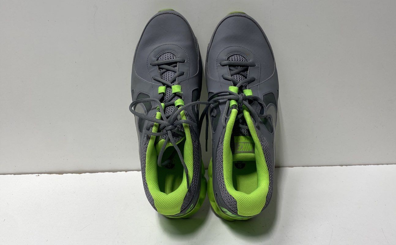 Nike Reax Run 7 Grey Electric Green Silver Men’s Running Shoes Size 13