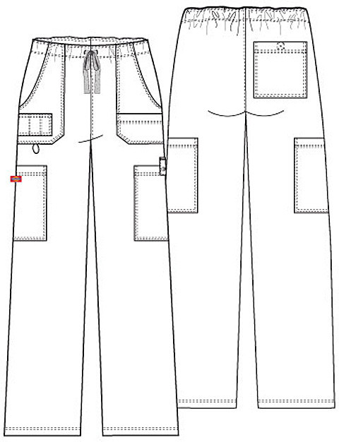 Pewter Dickies Scrubs Gen Flex Mens Drawstring Cargo Pant 81003 PEWZ