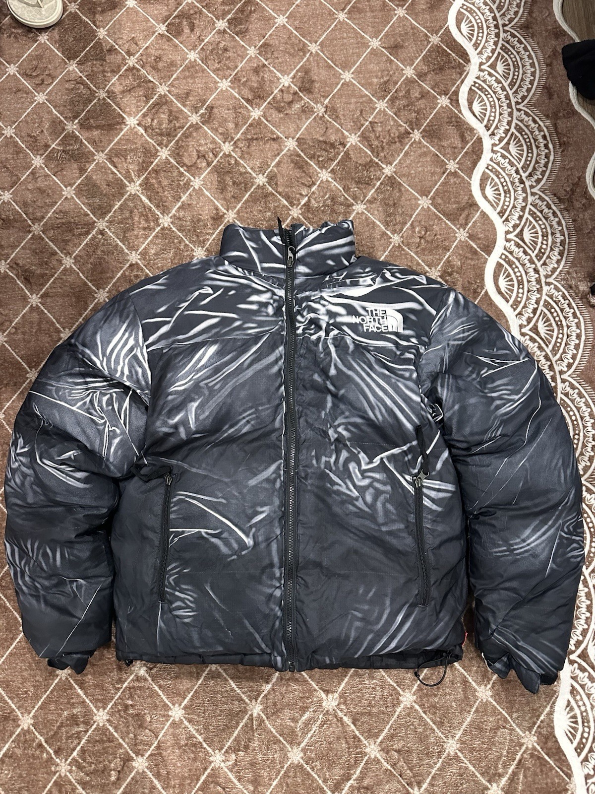 Supreme The North Face Printed Nuptse Trompe L’Oeil Jacket Black Size Small
