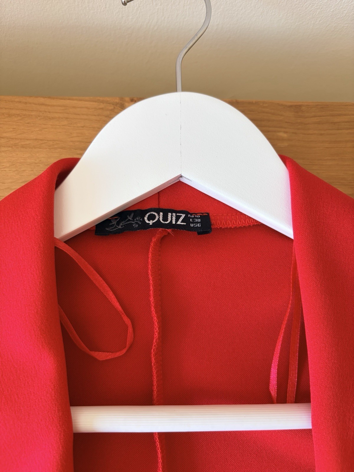 Quiz Red Cropped Open Front Bolero Jacket Puff Sleeve – UK Size 10