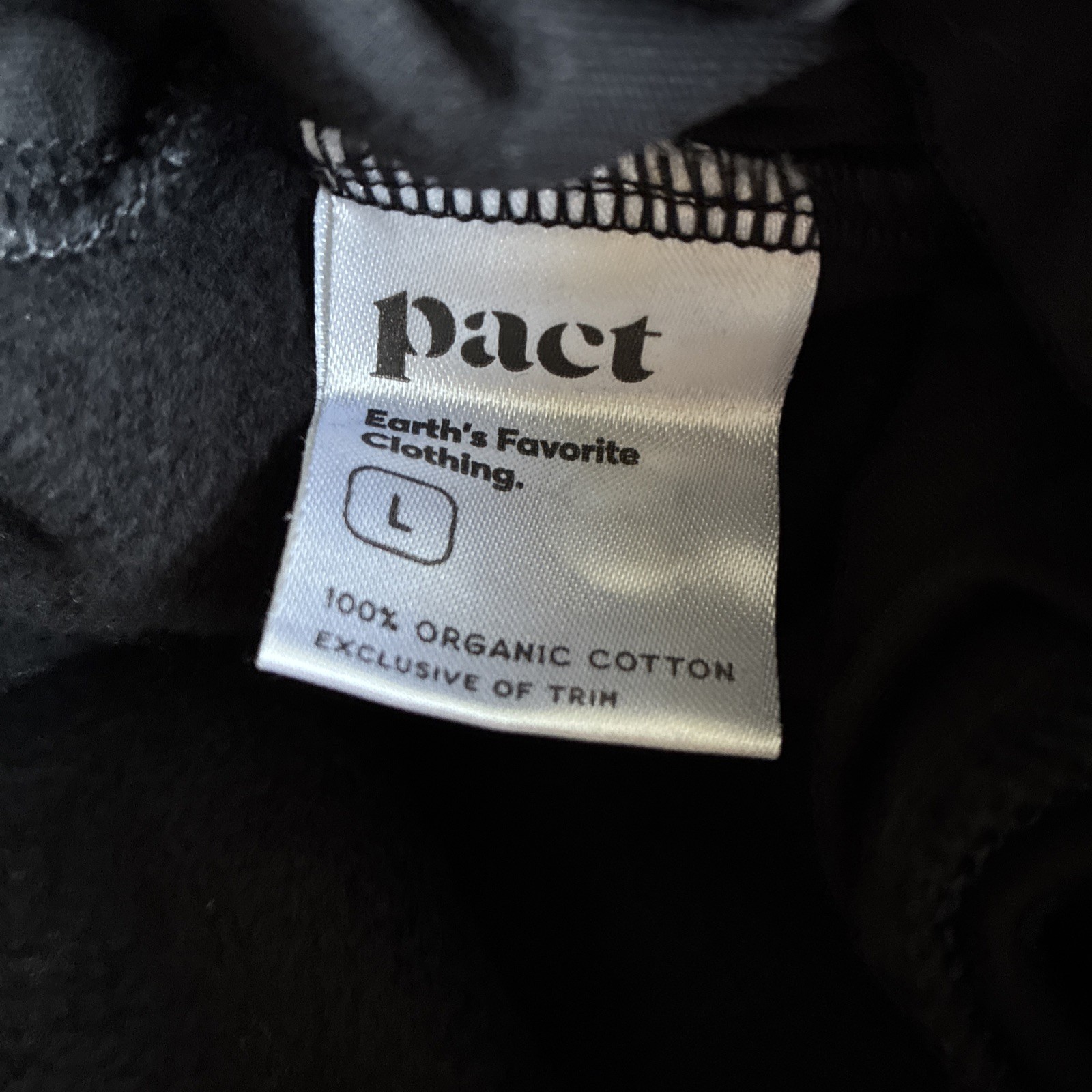 Pact Sweatpants Womens L Black Organic Cotton Elastic Waist Minimalist Lounge