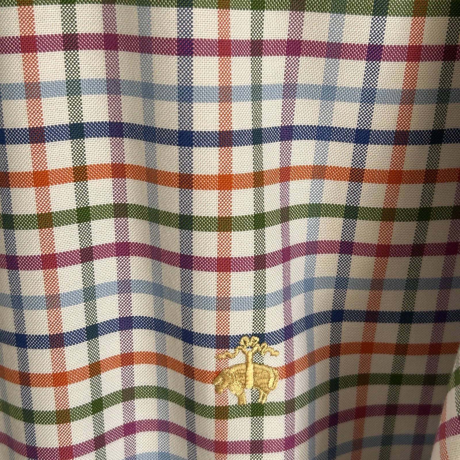 Brooks Brothers Non-Iron Multicolor Plaid Button-Down Oxford Shirt size L