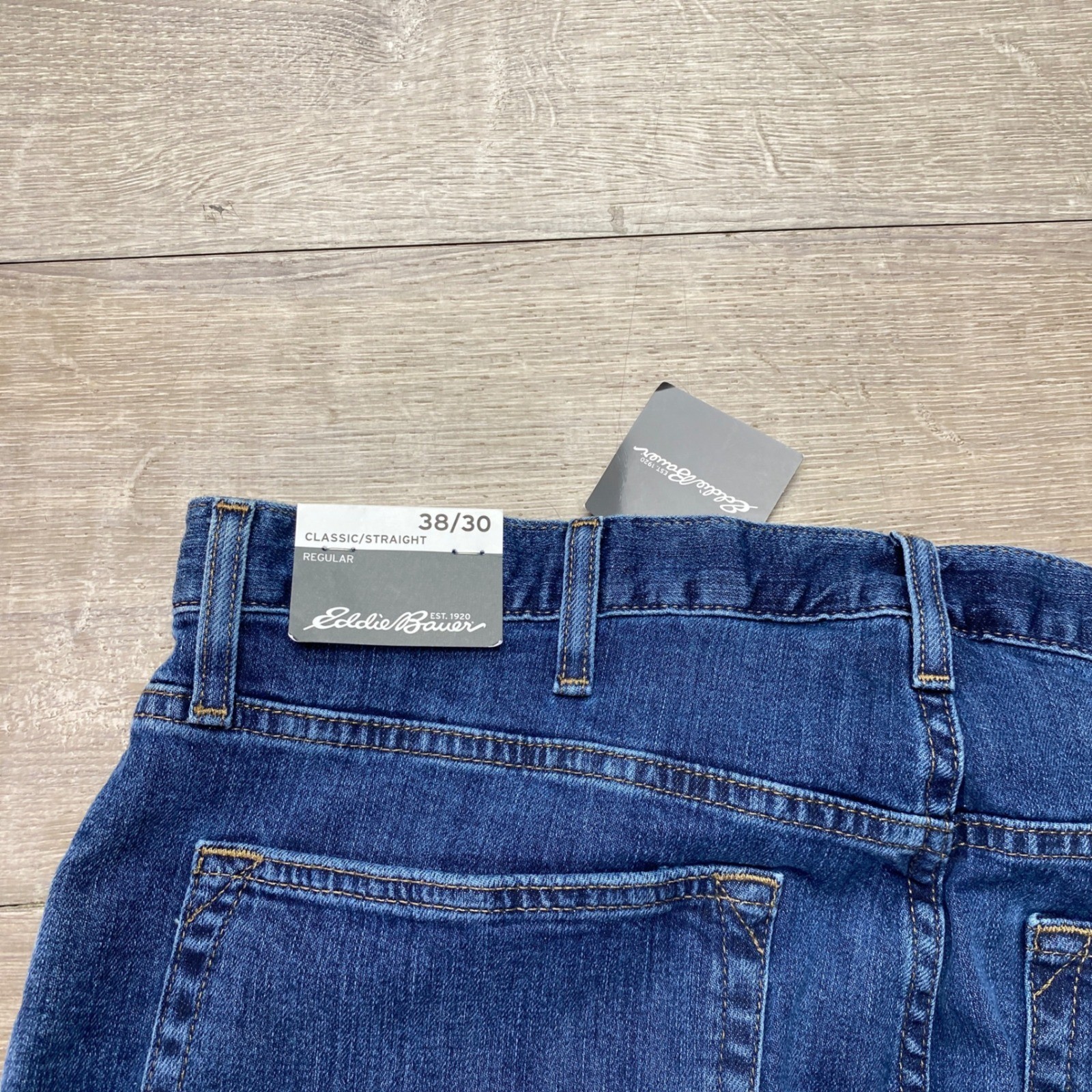 Eddie Bauer Jeans Classic Straight Mens 38×30 Blue Denim NWT Regular Fit Pants