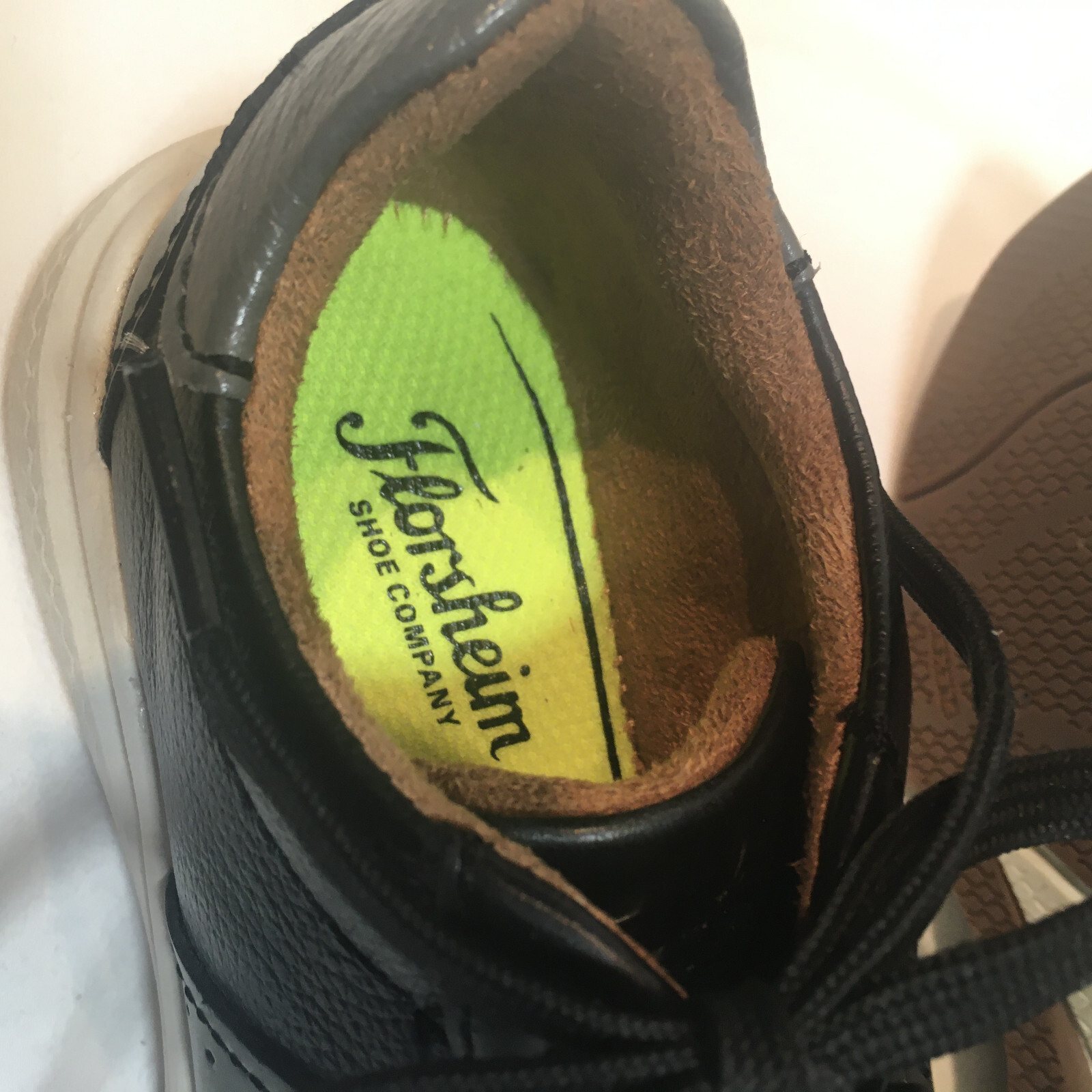 Size 12 12 Florsheim boys shoes lace up comfortech black leather and man made