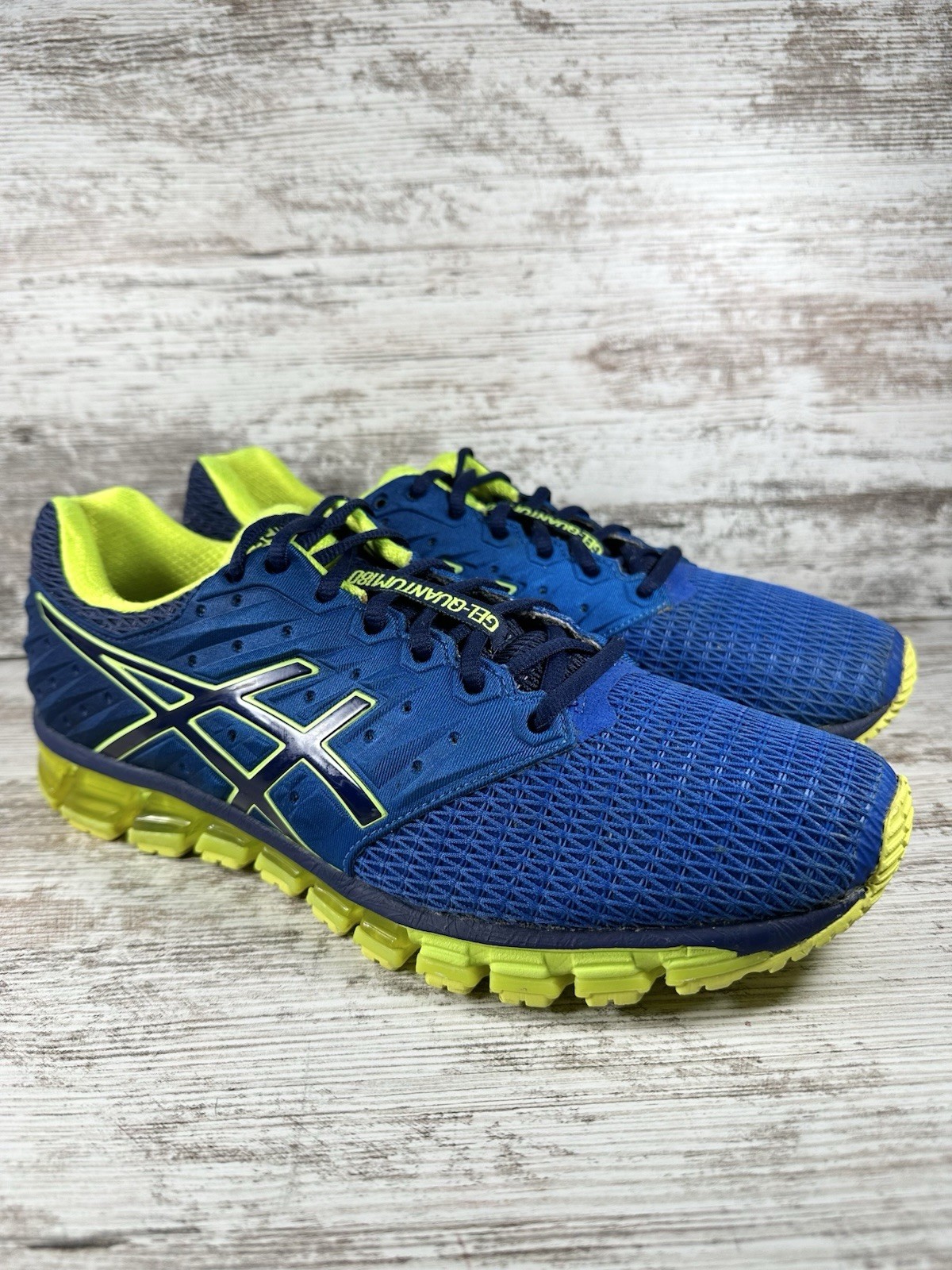 Men’s ASICS Gel-Quantum 180 Blue/Volt Running Shoes Sz 10.5 Athletic Gym EUC!