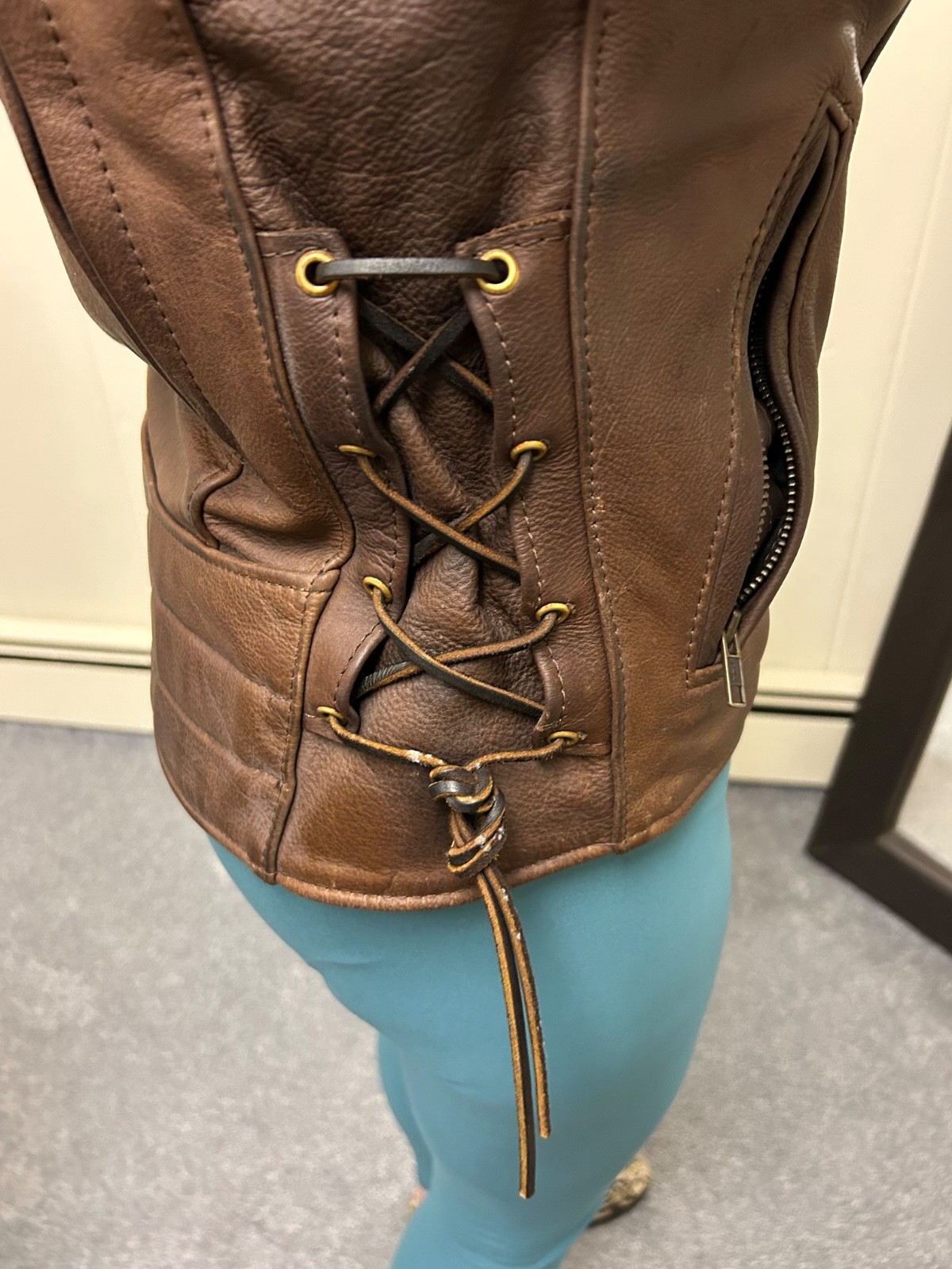 ladies Kerr leather heavyweight motorcycle jacket