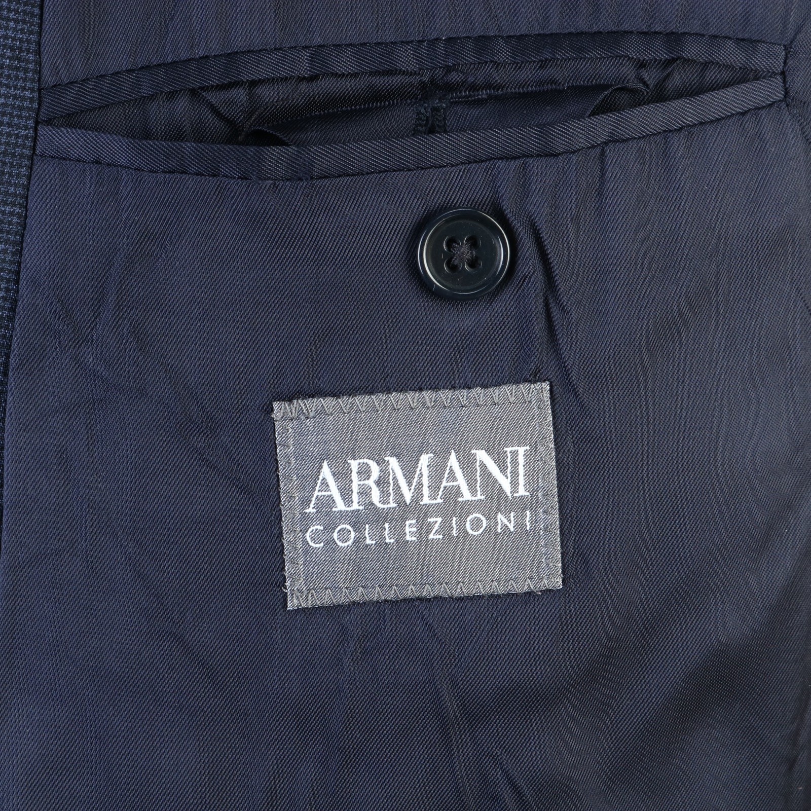 ARMANI COLLEZIONI NAVY BLUE WOOL SEERSUCKER SPORT COAT JACKET EU 58 US 44/46