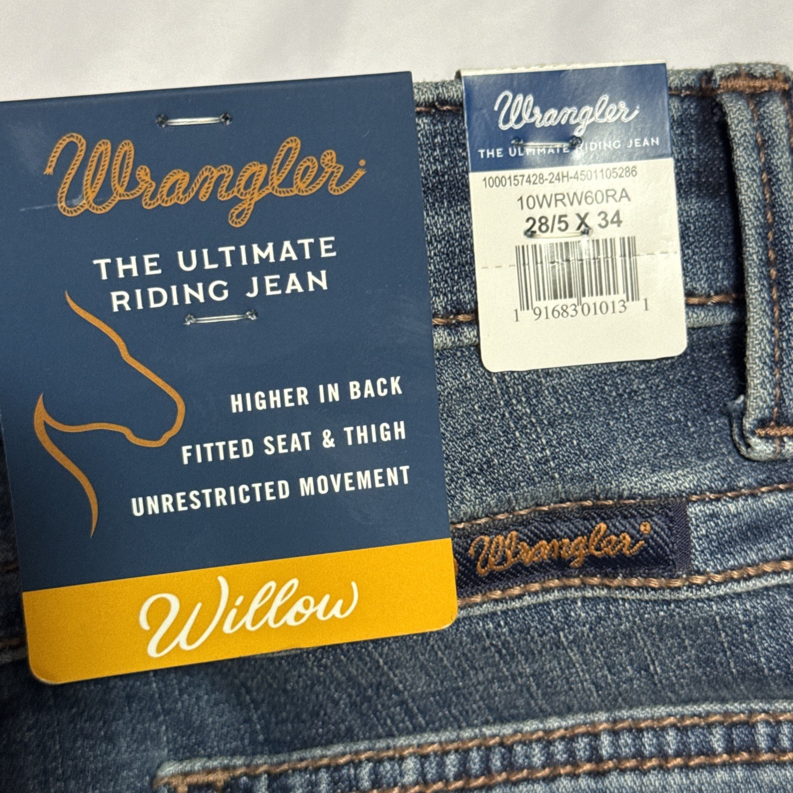 Wrangler Willow Ultimate Riding Jeans Women 28/5×34 Blue Denim Stretch Bootcut