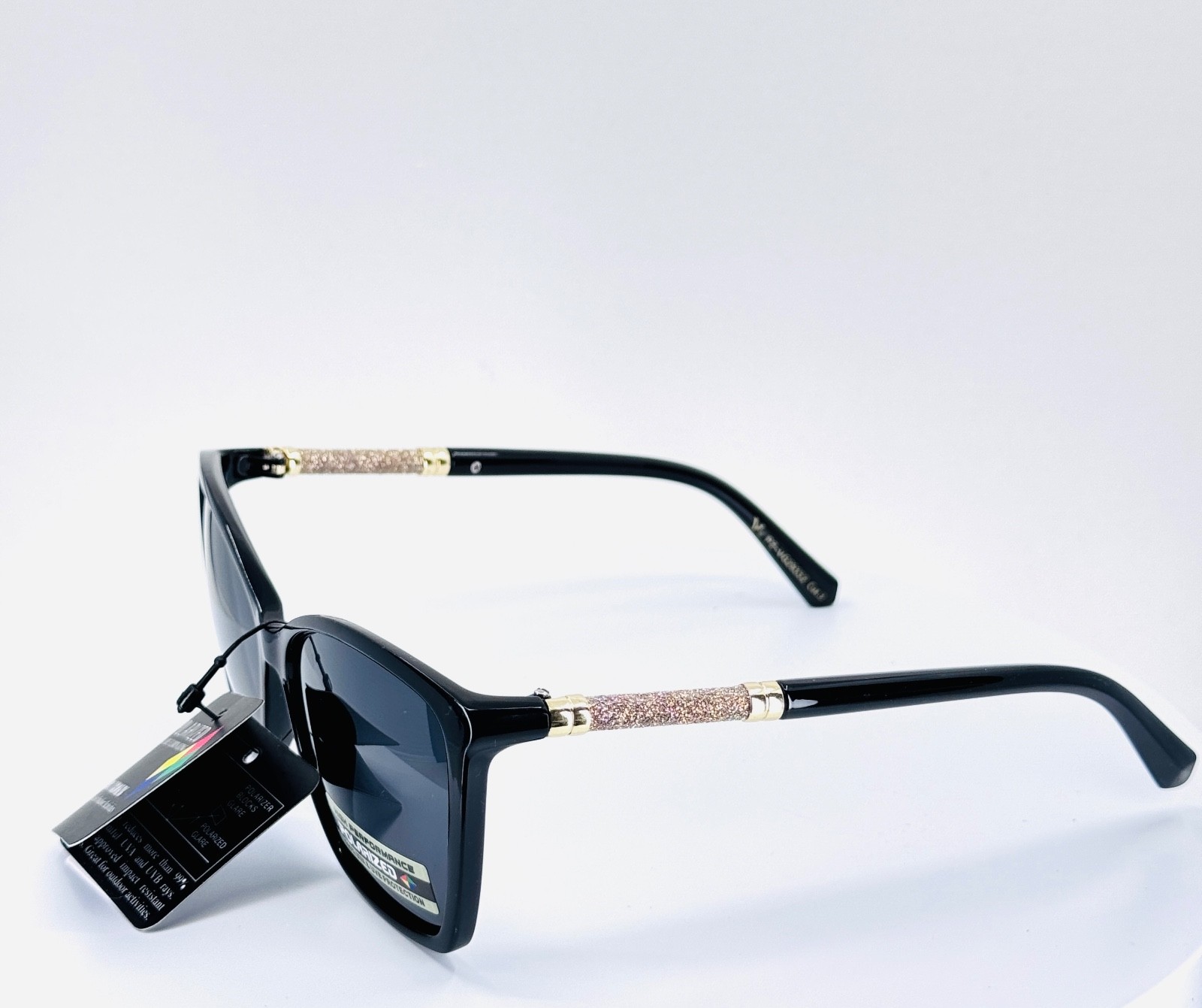 VG PZ-VG29332 BLACK GOLD Womens Semi Cat Eye Full Rim Sunglasses Grey Lens