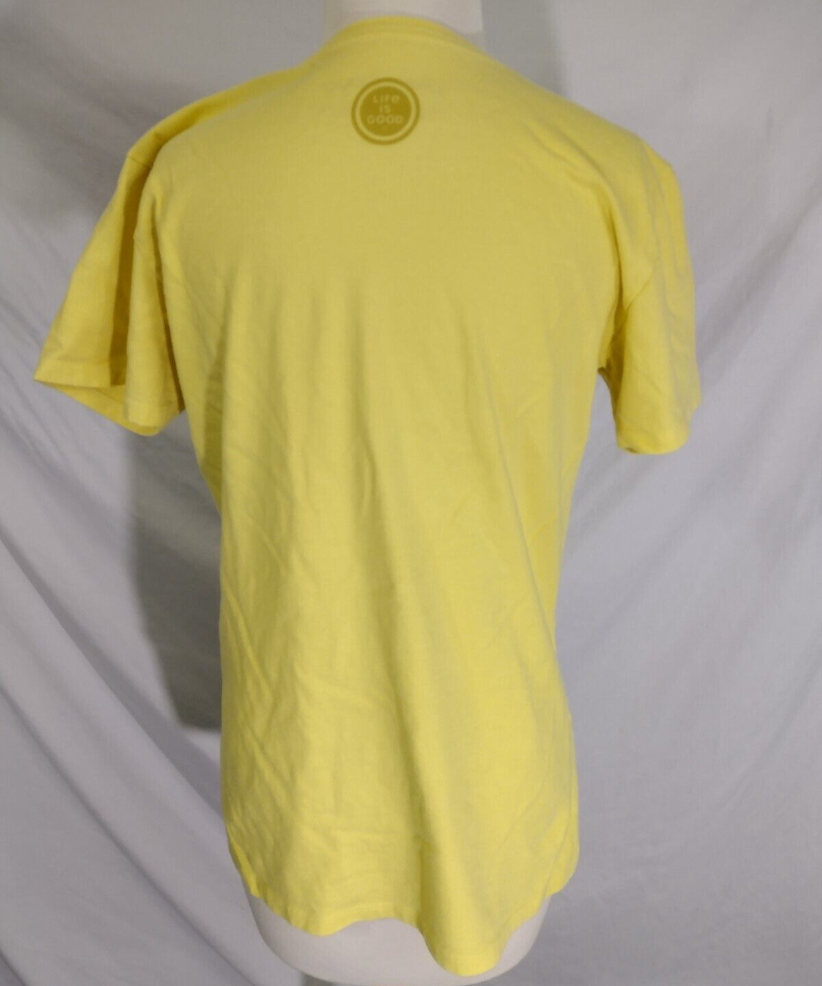 LIFE IS GOOD Womens T Shirt Yellow Chiffon SS Cotton Crusher Compass Graphic Med