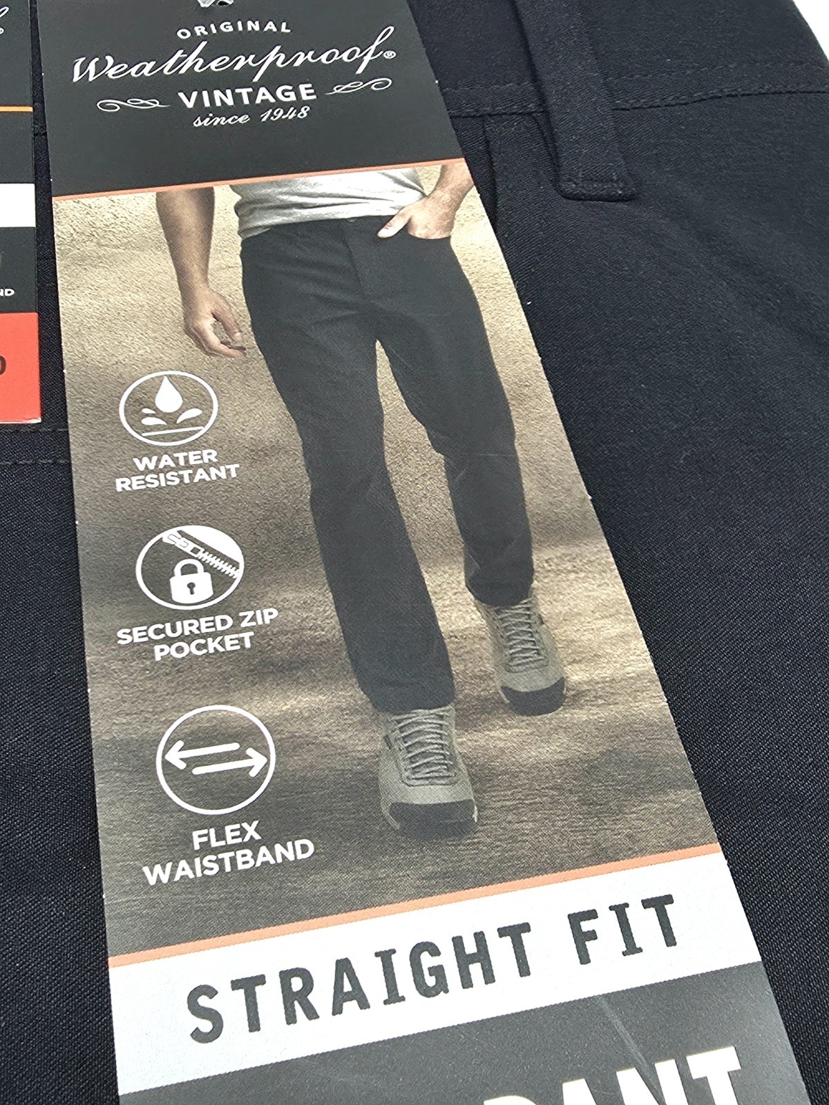 Weatherproof Men’s 34×30 Straight Stretch Tech Pant Flex Waistband Zip Pocket
