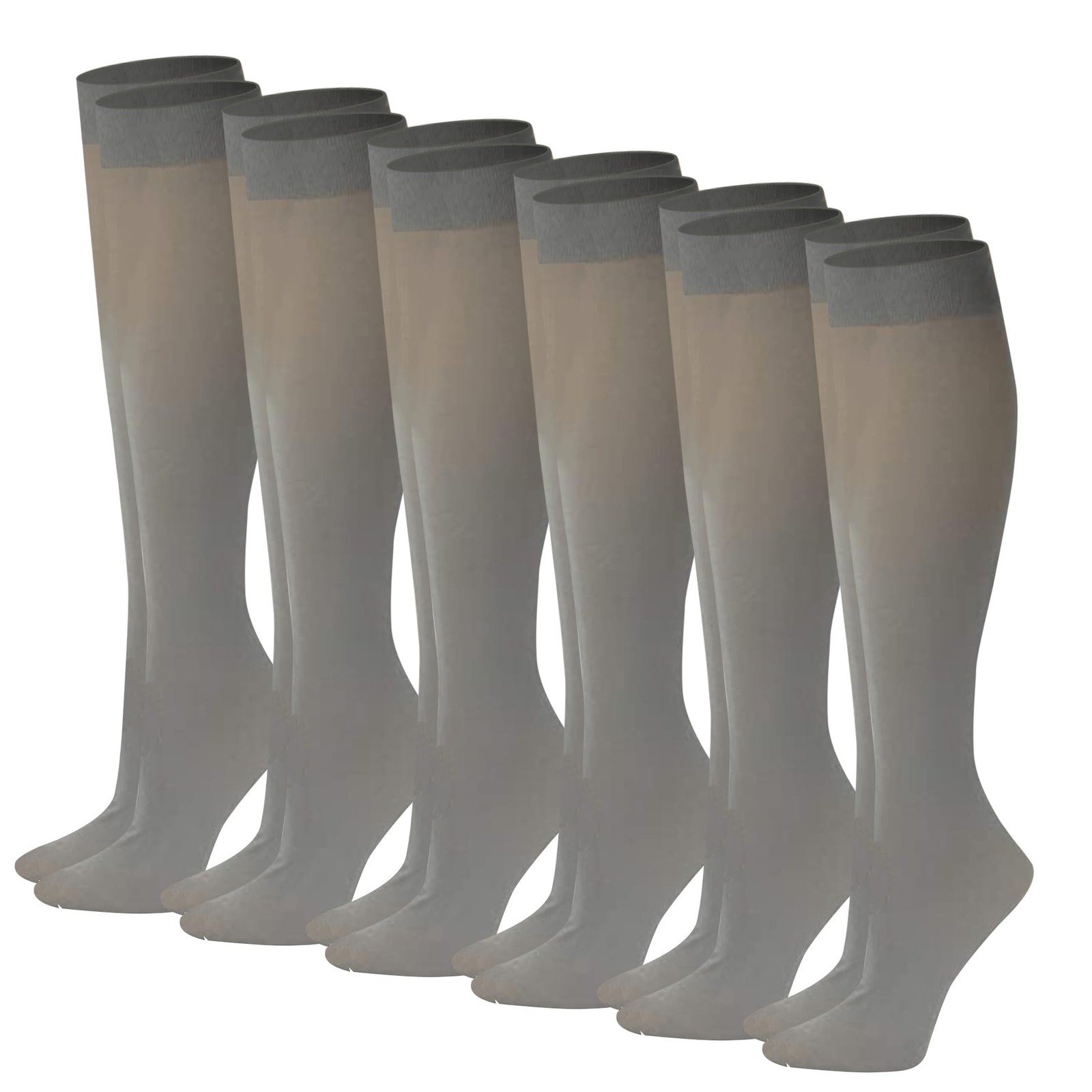 SUMONA 6 Pairs Women Opaque Stretchy Spandex Knee High Trouser Socks 9-11