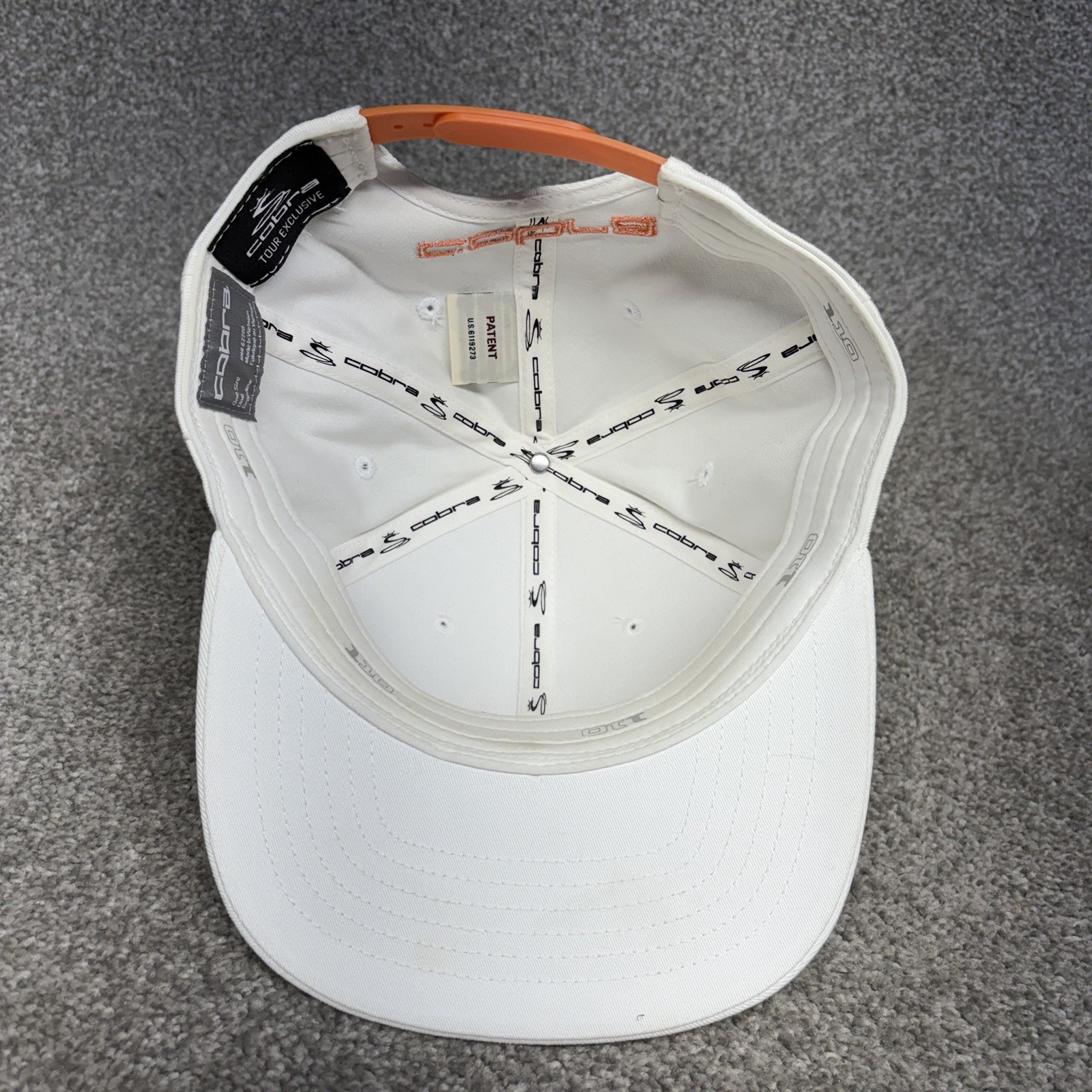 King Cobra Puma Golf Snapback Hat Cap White Orange Tour Exclusive Adjustable