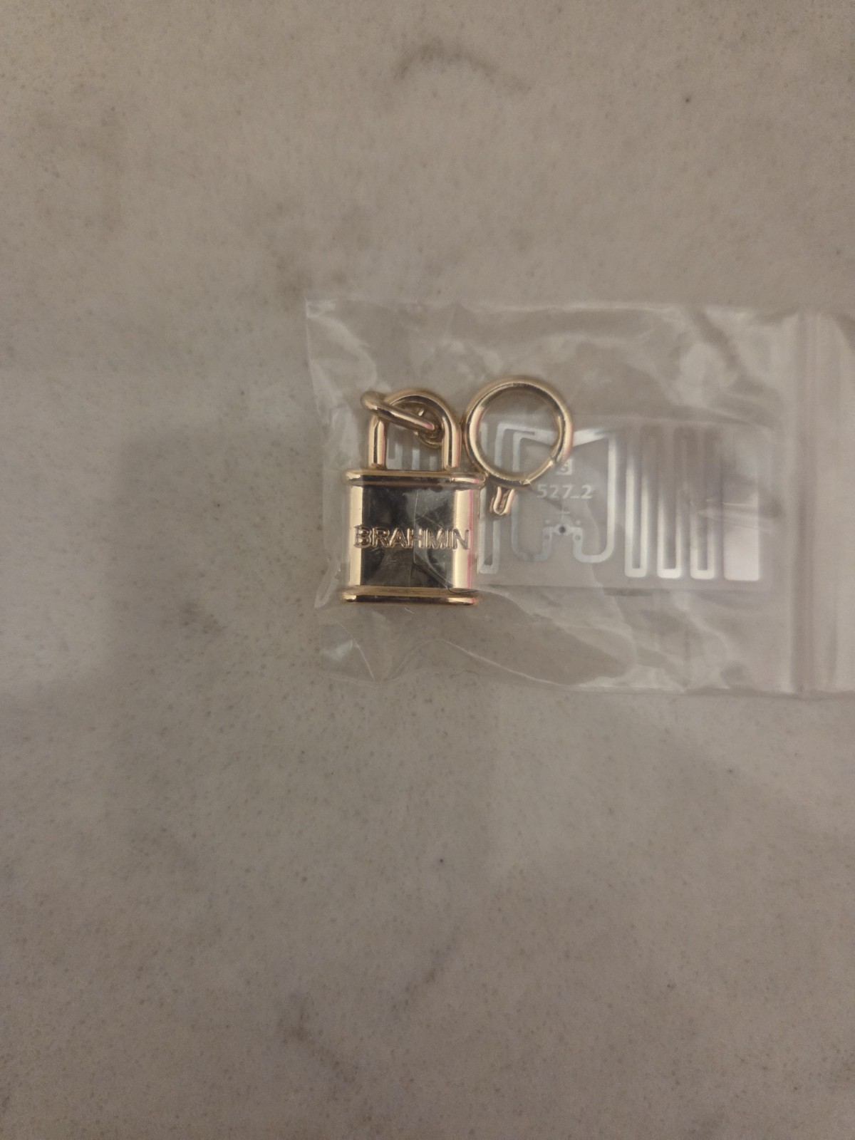 NWT Brahmin Gold 1982 Padlock Charm