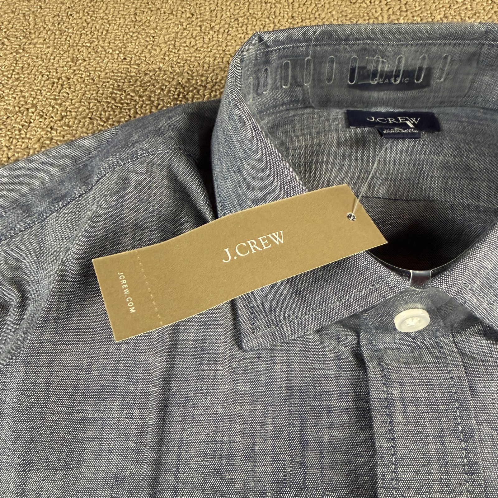 J.Crew Bowery Long Sleeve Button Up Shirt Blue Chambray Size S NWT MSRP $98