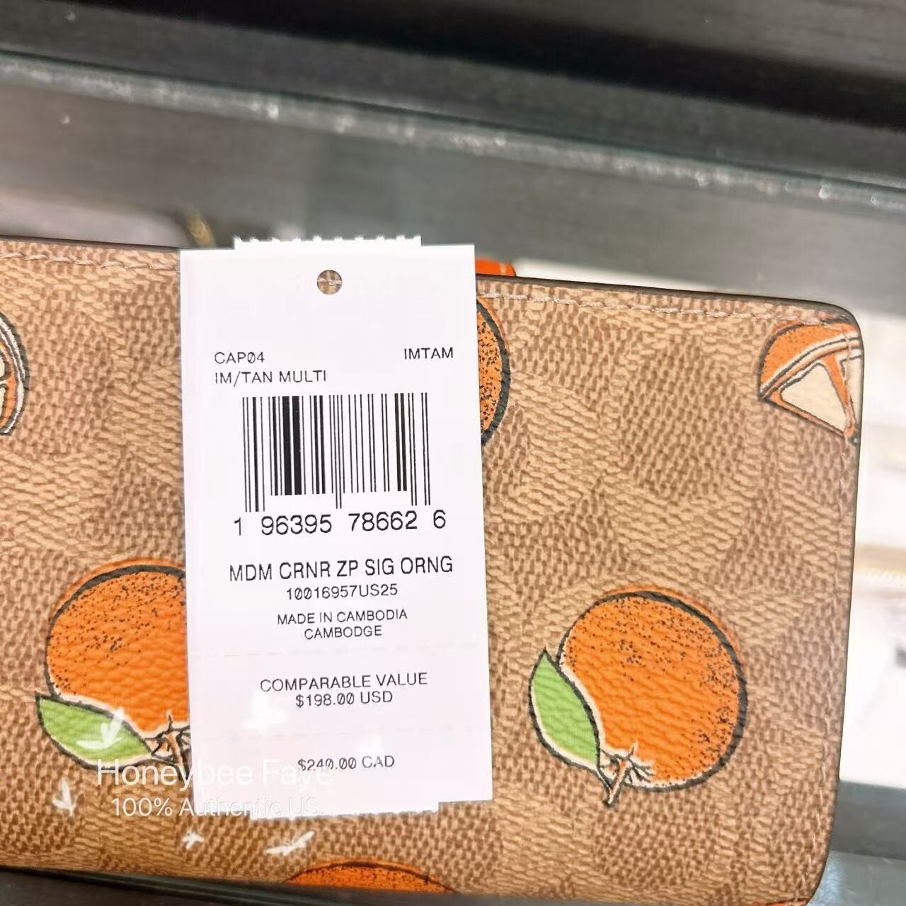 NWT Coach Medium Corner Zip Wallet With Strawberry/Lemon/Orange Print