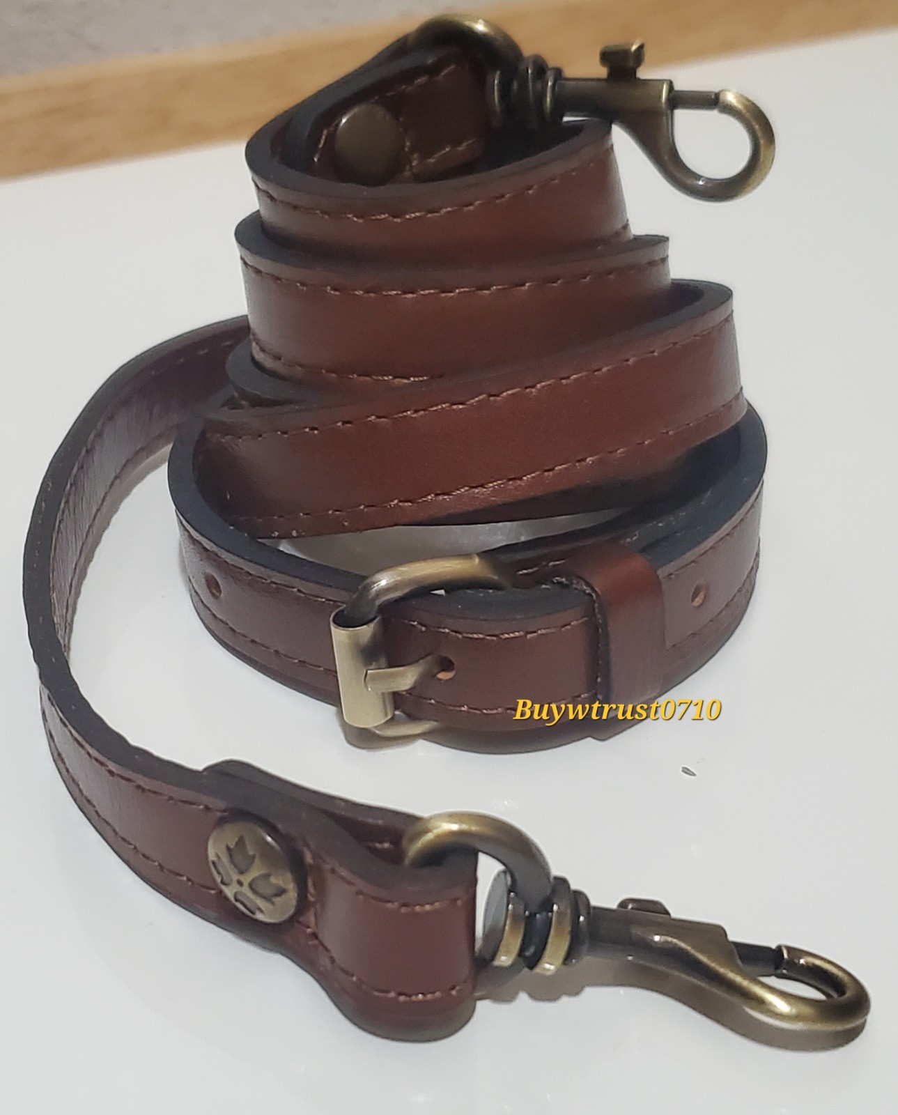 New Patricia Nash Brown Leather Clip-On Replacement Crossbody/Shoulder Strap 0.6