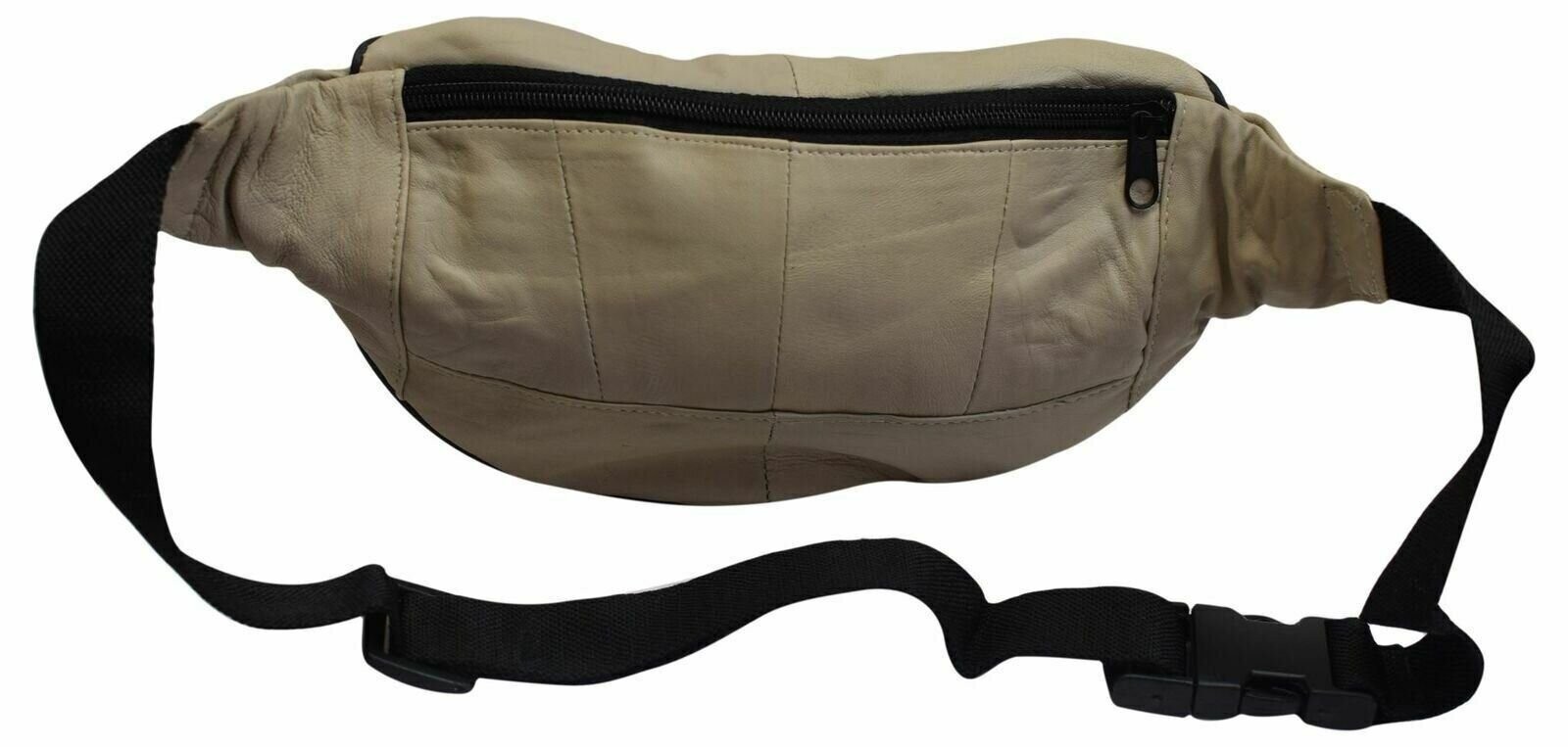 Mens Womens Genuine Leather Fanny Pack Pouch Waist Bag Slim Design Hiking Campin