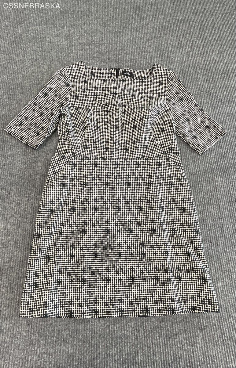 Kate Spade Saturday Women’s Black White Geometric Polka Dot Sheath Dress Sz 14