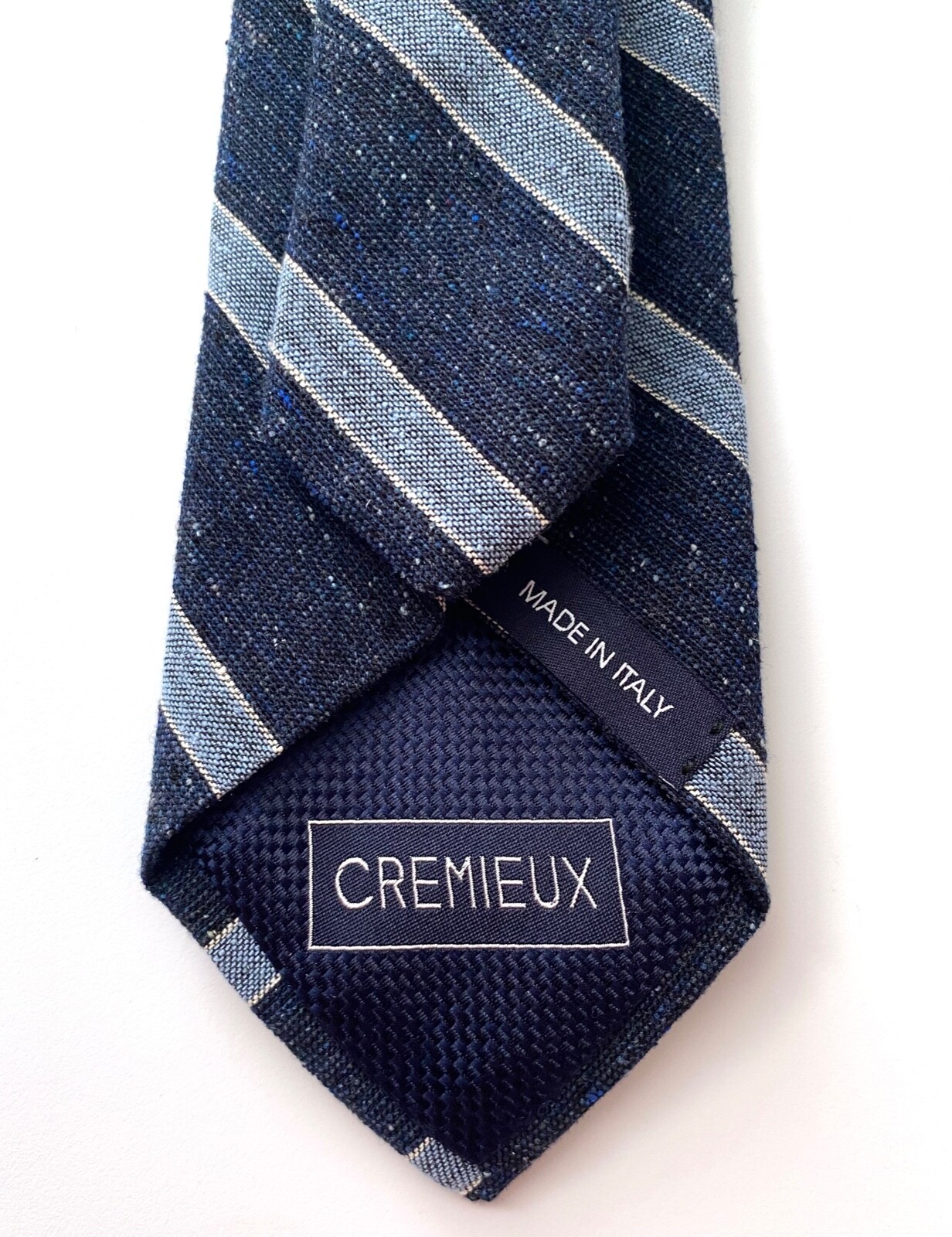 Daniel Cremieux Neck Tie Nwt Silk Wool Made in Italy Slim Skinny Blue Stripe Tie