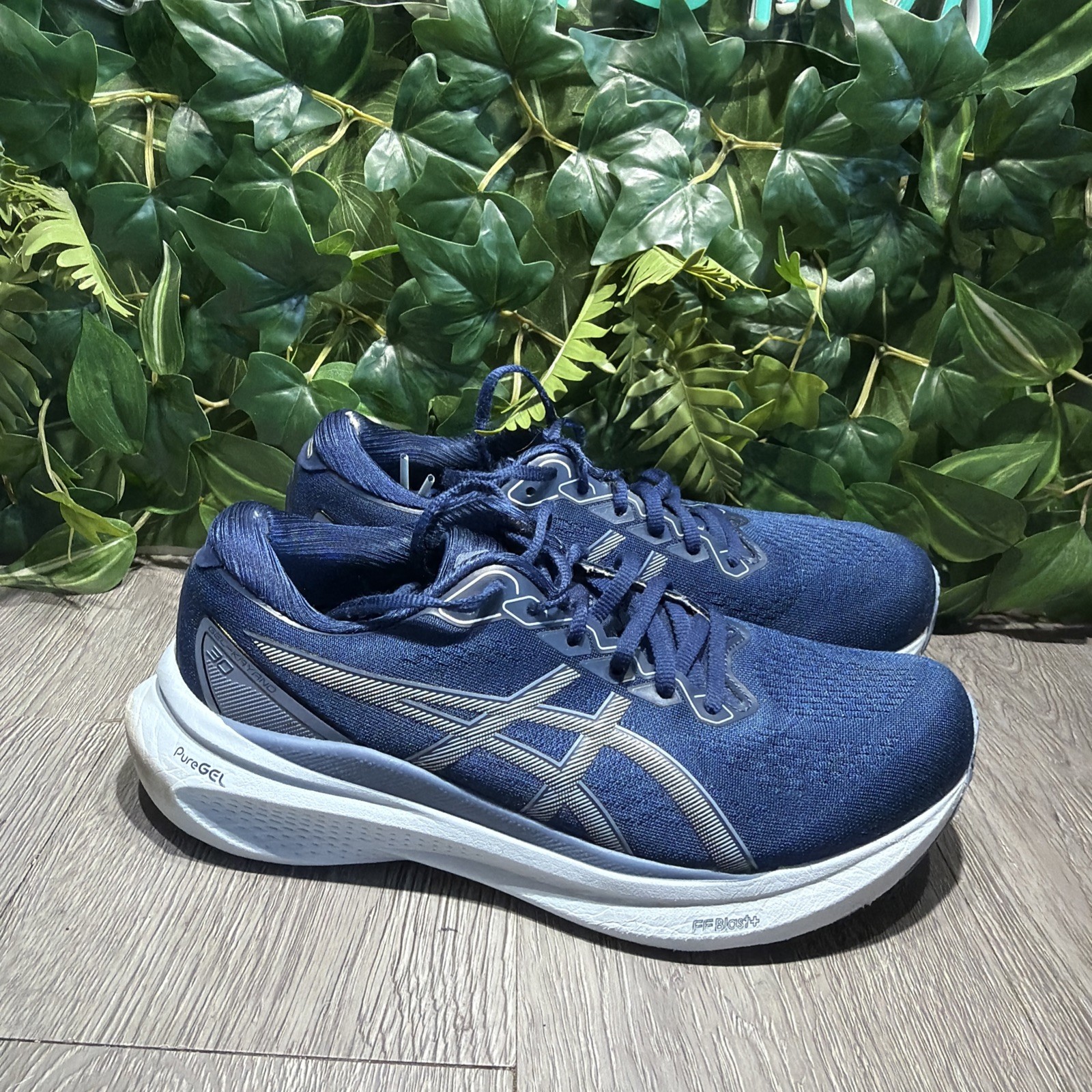 Asics Gel-Kayano 30 Shoes Womens 9 Medium Navy Blue Sneakers 1012B357