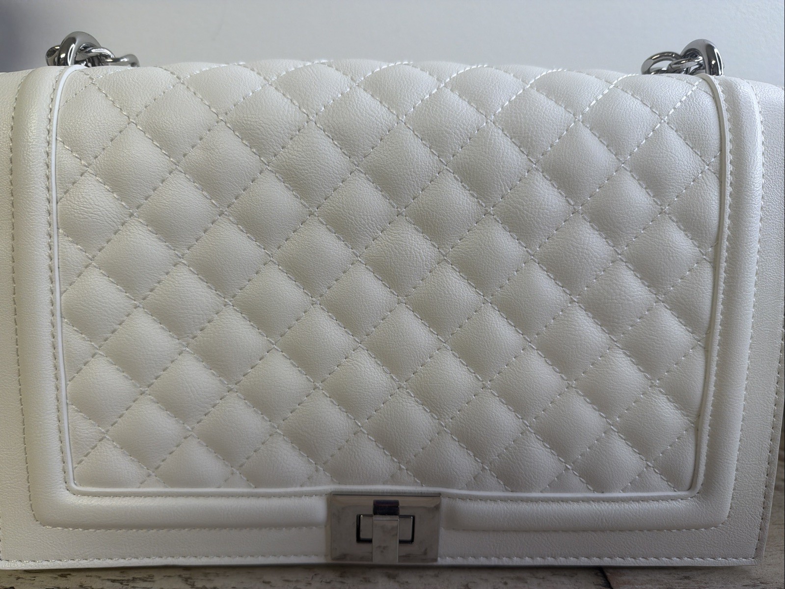 I.N.C. International Concepts Ajae Vanilla Quilted Shoulder Bag Chain Strap NWT