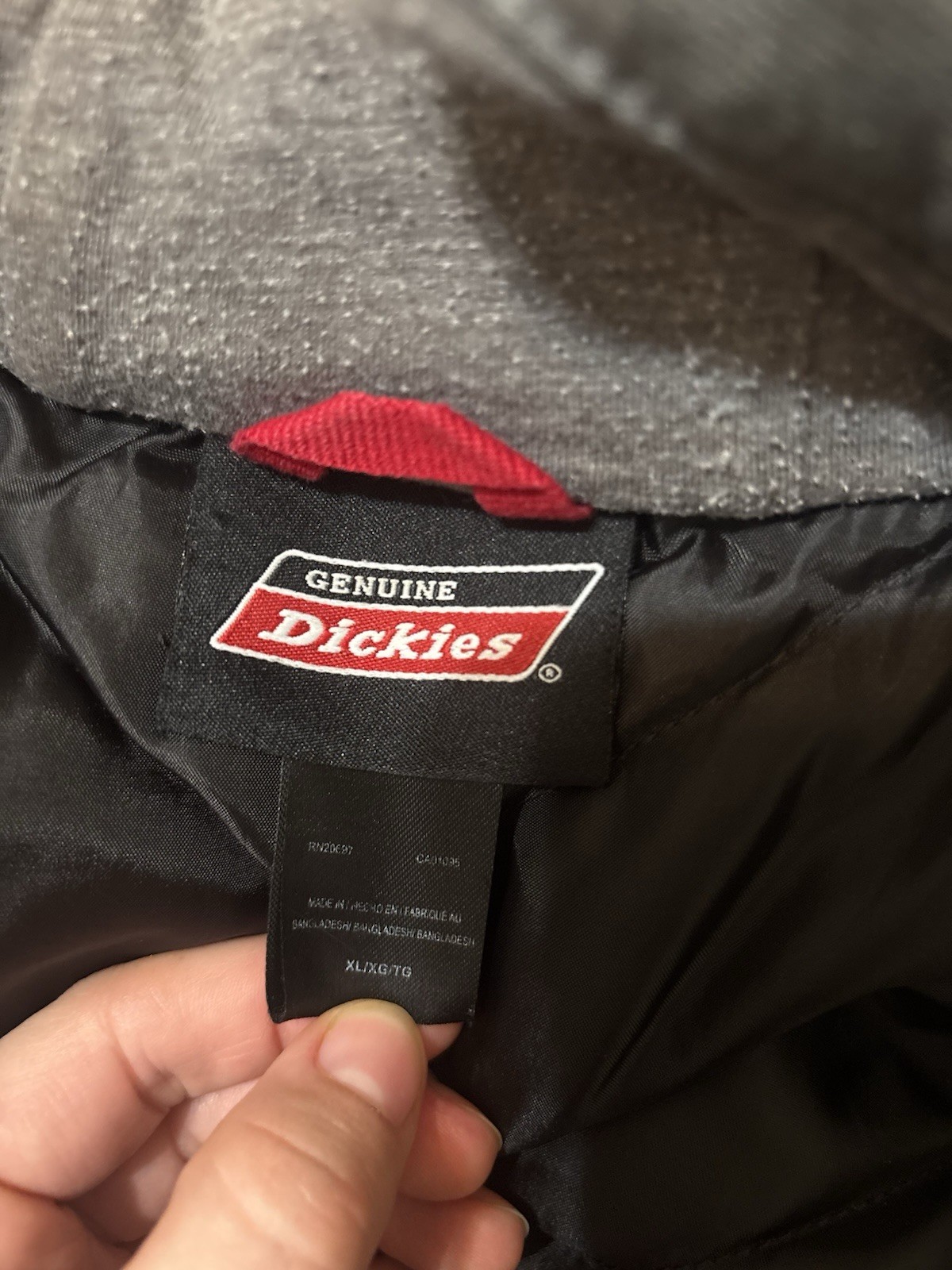 Dickies Men’s Black Hooded Lined Work Jacket, Regular Fit XL