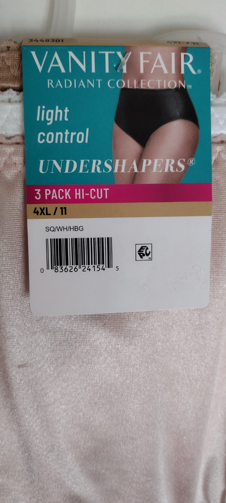VANITY FAIR Women 3-Pair Undershapers Hi Cut Underwear Panties Nylon Size 4XL 11
