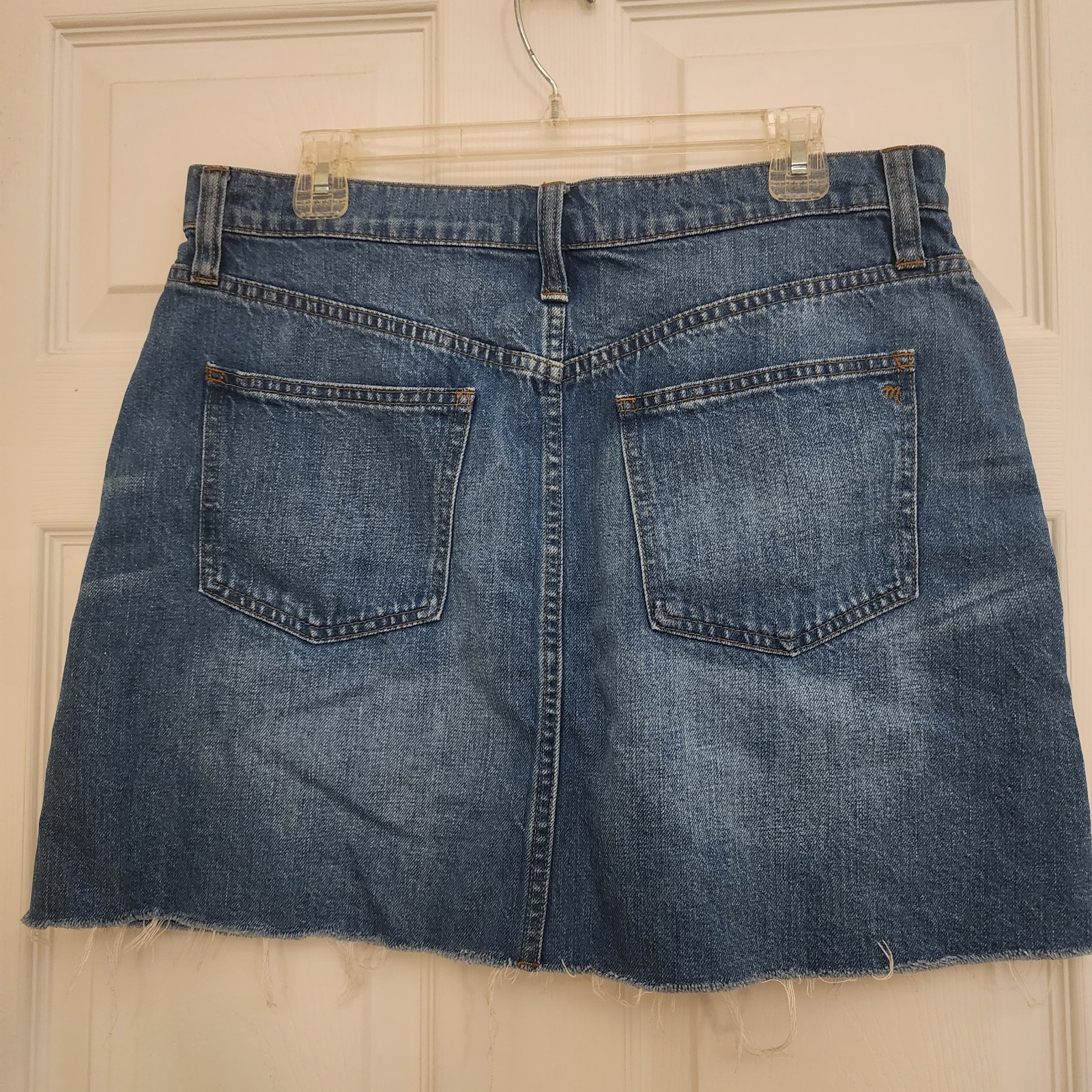 Madewell Perfect Summer Jean Mini Skirt Sz 32 Frayed Hem Denim (12/14)