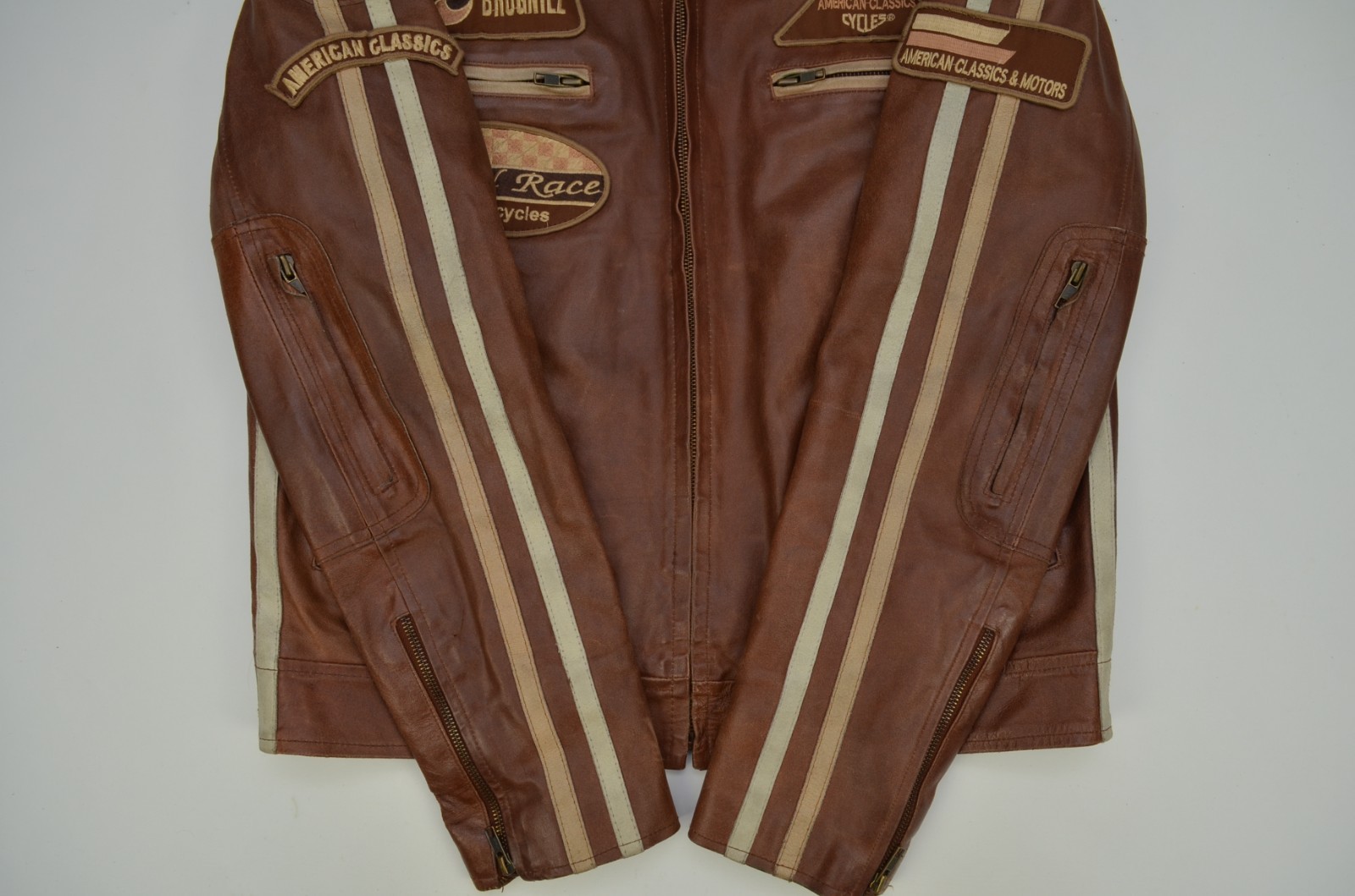Vintage Superior New York Brogniez American Classic Motorcycle Leather Jacket M
