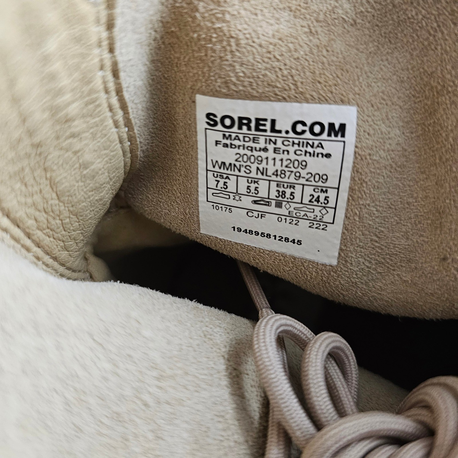 SOREL Hi-Line Lace-up Mid-Shaft Lug-Sole Booties – US Size 7.5 Ceramic – #884