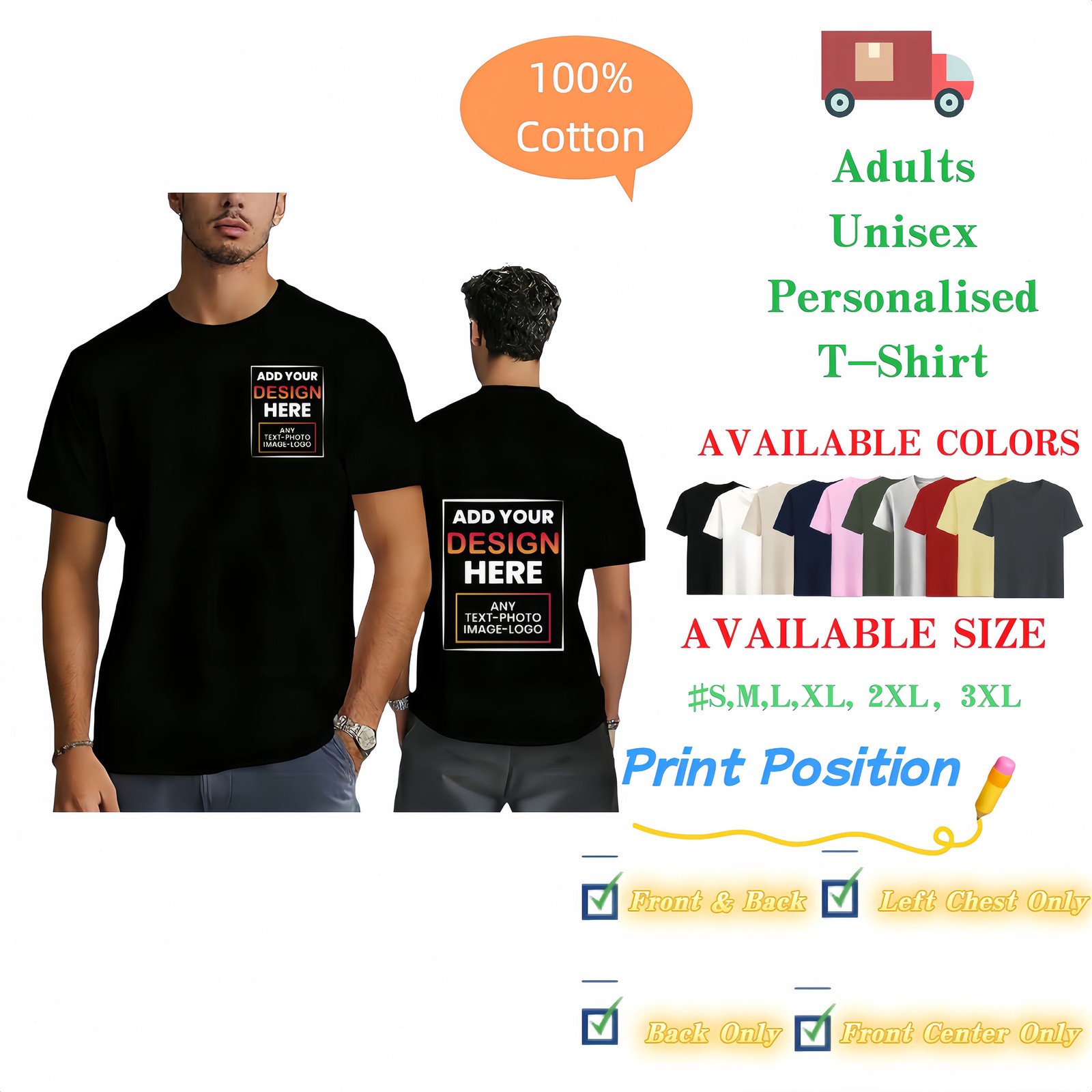 Personalized YOUR NAME Tee, Custom Text Graphic T-Shirt, Casual Summer Top, S-3X