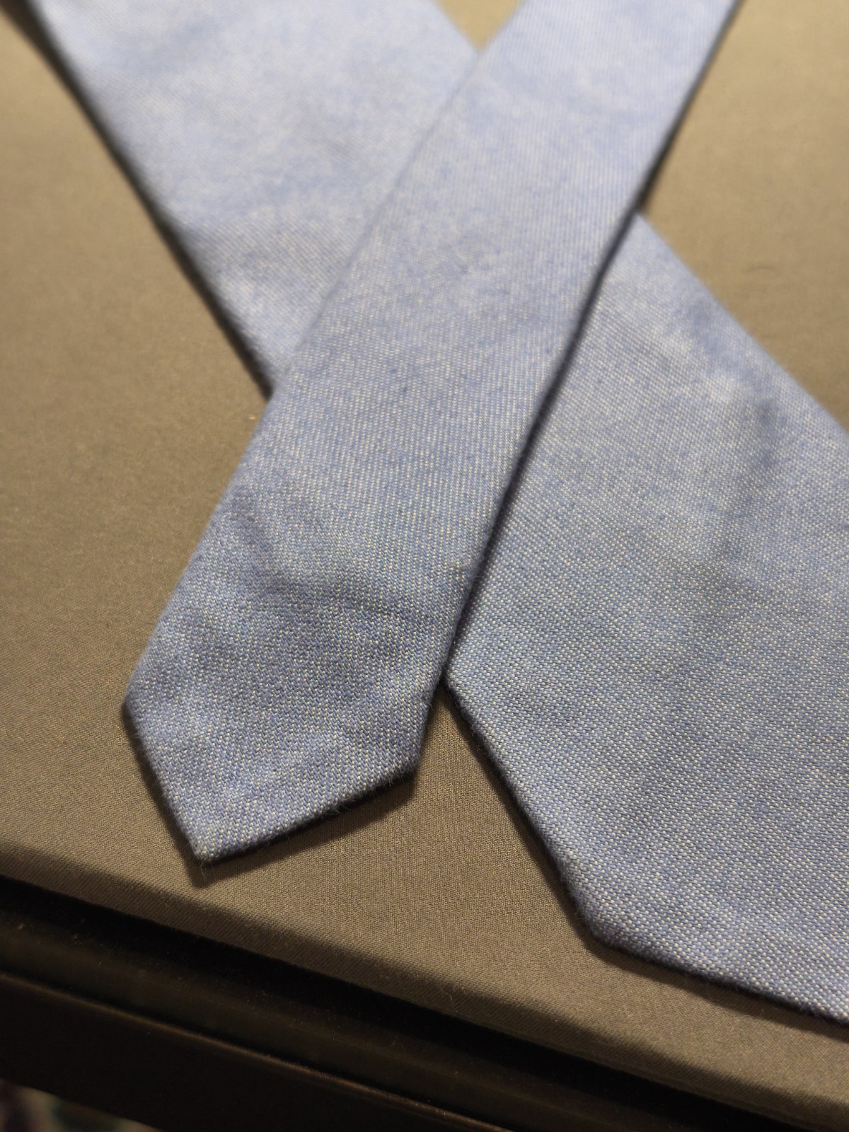A. Di Capua Napoli – Cotton Tailored Tie Solid Color Blue Jeans