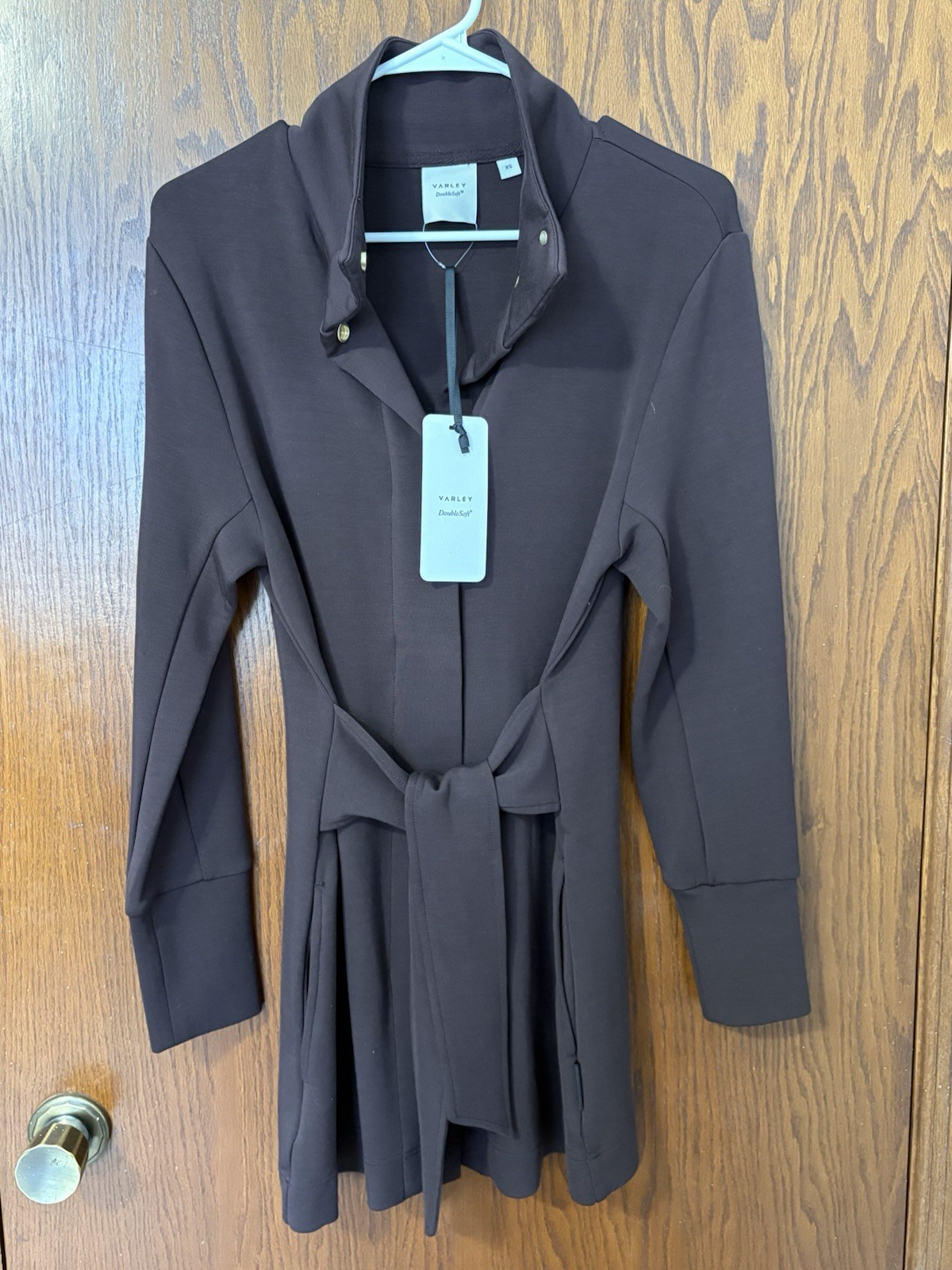 NWT Varley Anset Tie Waist Jacket Size XS Women In Brown Long Sleeve