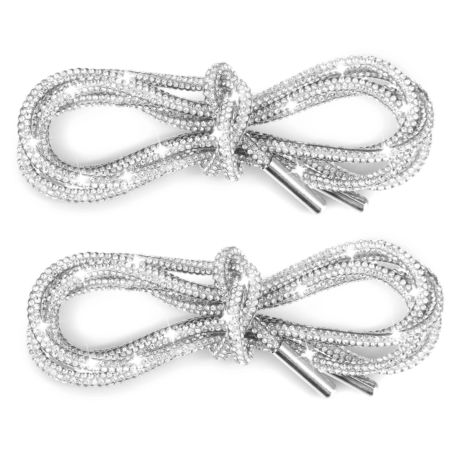 2Pcs Shoe Strings For Sneakers, Crystal Bling Bling Shiny Round Shoe Laces fo…