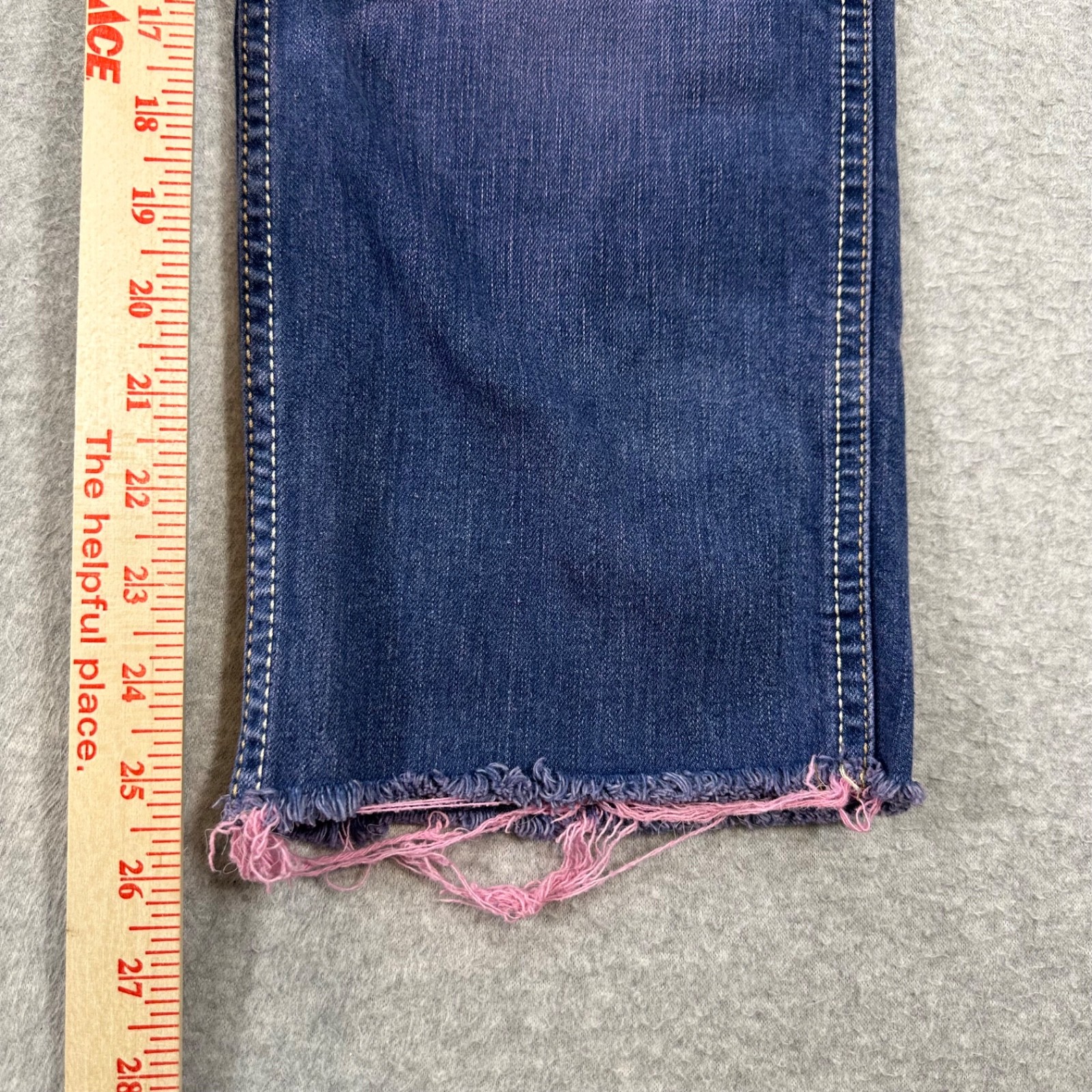 Ariat Jeans Women’s 31R Perfect Rise Rebar Slim Stretch Denim Purple Raw Hem